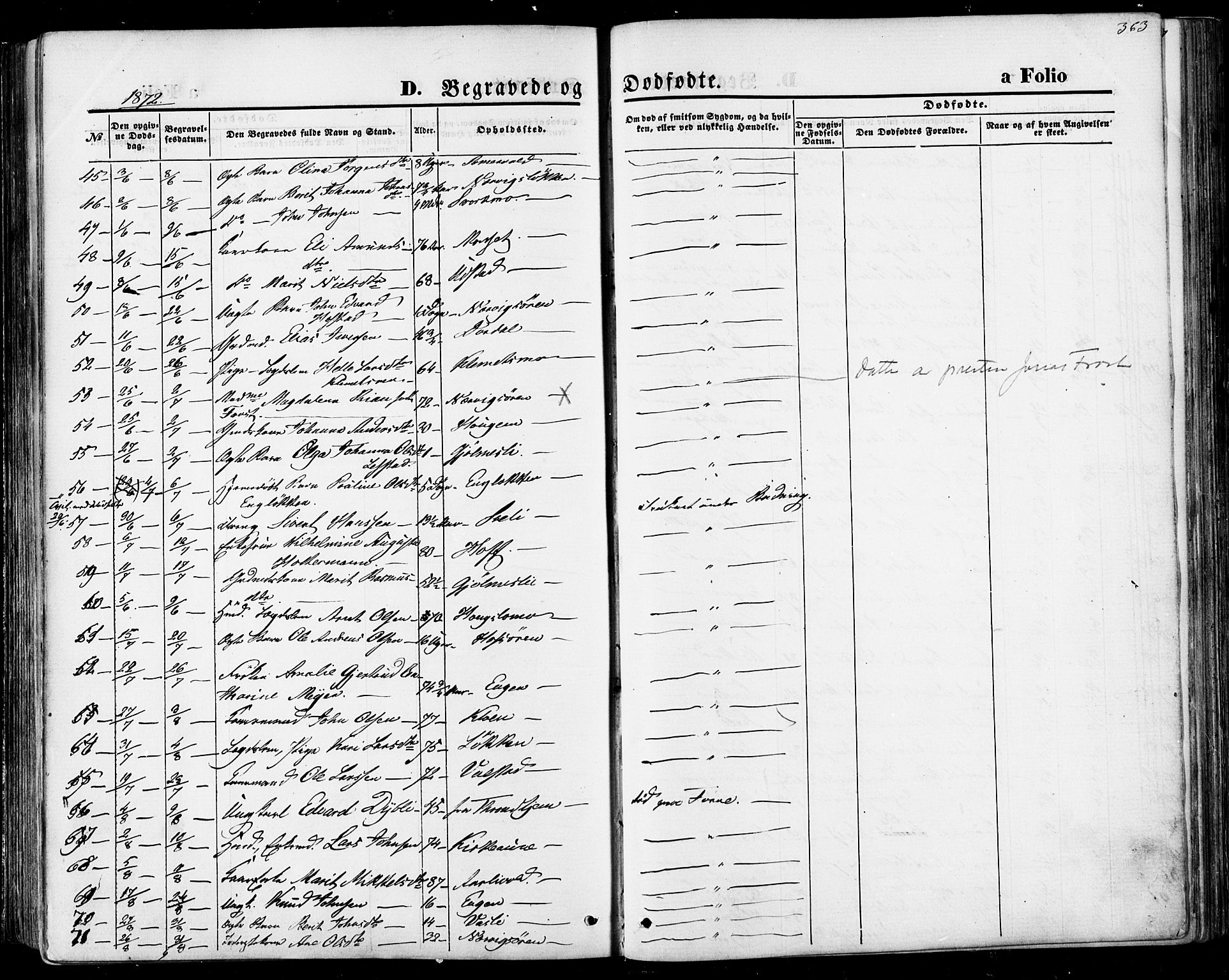 Ministerialprotokoller, klokkerbøker og fødselsregistre - Sør-Trøndelag, SAT/A-1456/668/L0807: Parish register (official) no. 668A07, 1870-1880, p. 363