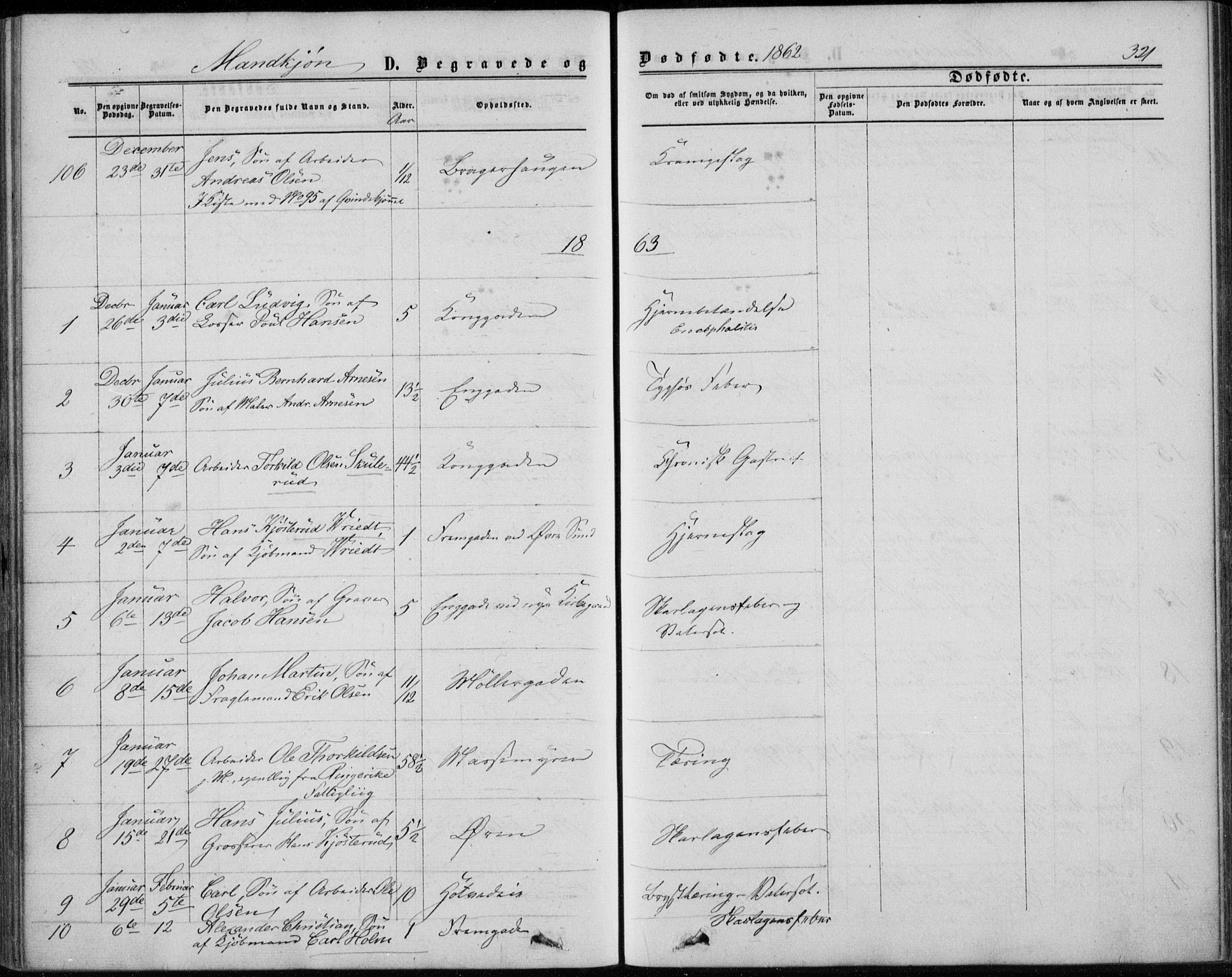 Bragernes kirkebøker, SAKO/A-6/F/Fb/L0003: Parish register (official) no. II 3, 1860-1868, p. 321