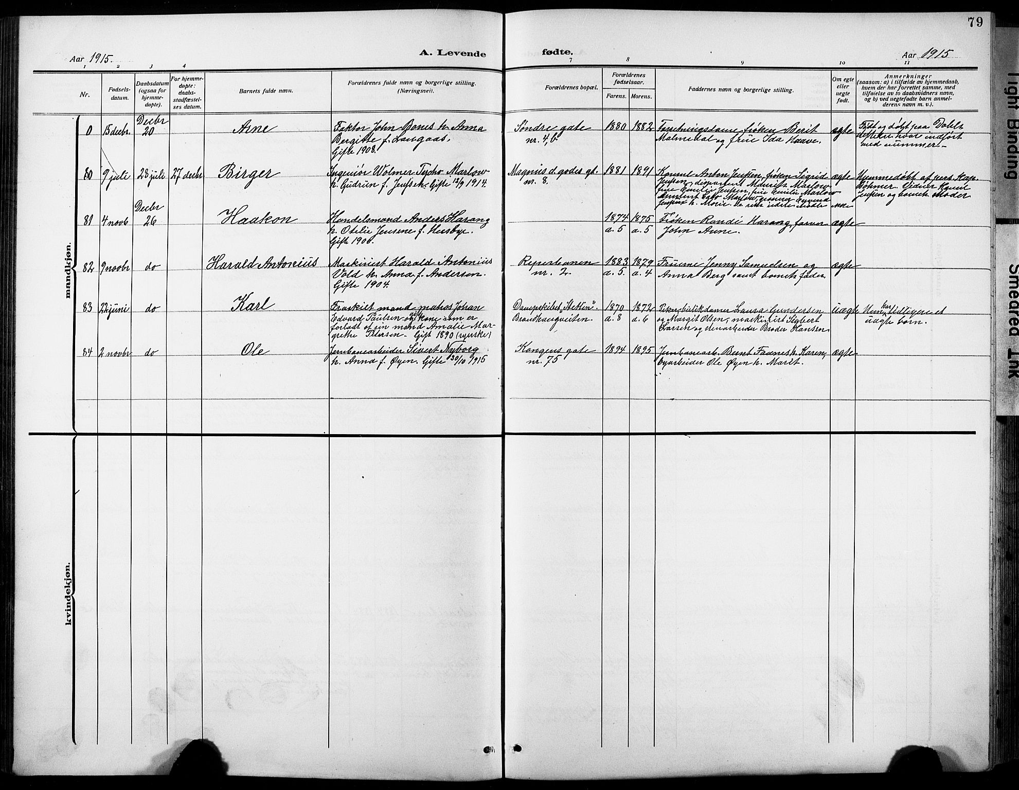 Ministerialprotokoller, klokkerbøker og fødselsregistre - Sør-Trøndelag, SAT/A-1456/601/L0096: Parish register (copy) no. 601C14, 1911-1931, p. 79