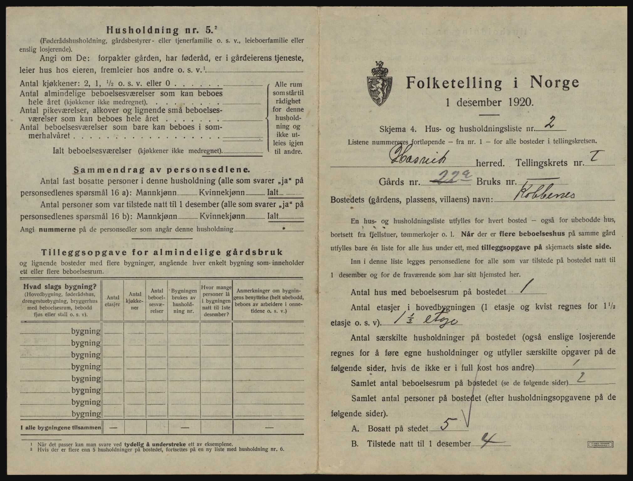 SATØ, 1920 census for Hasvik, 1920, p. 37