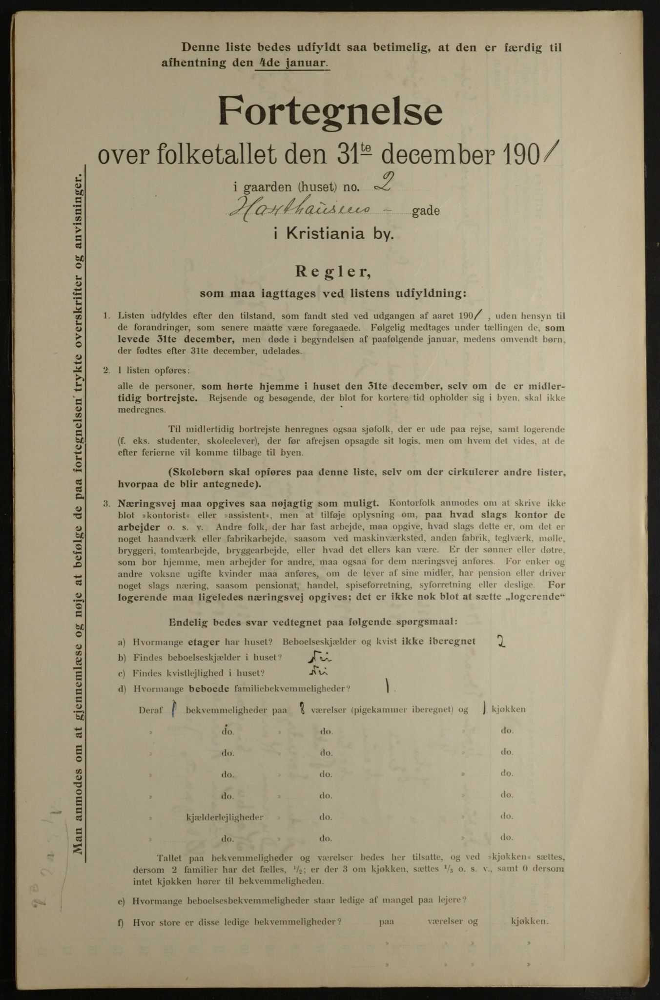 OBA, Municipal Census 1901 for Kristiania, 1901, p. 5693