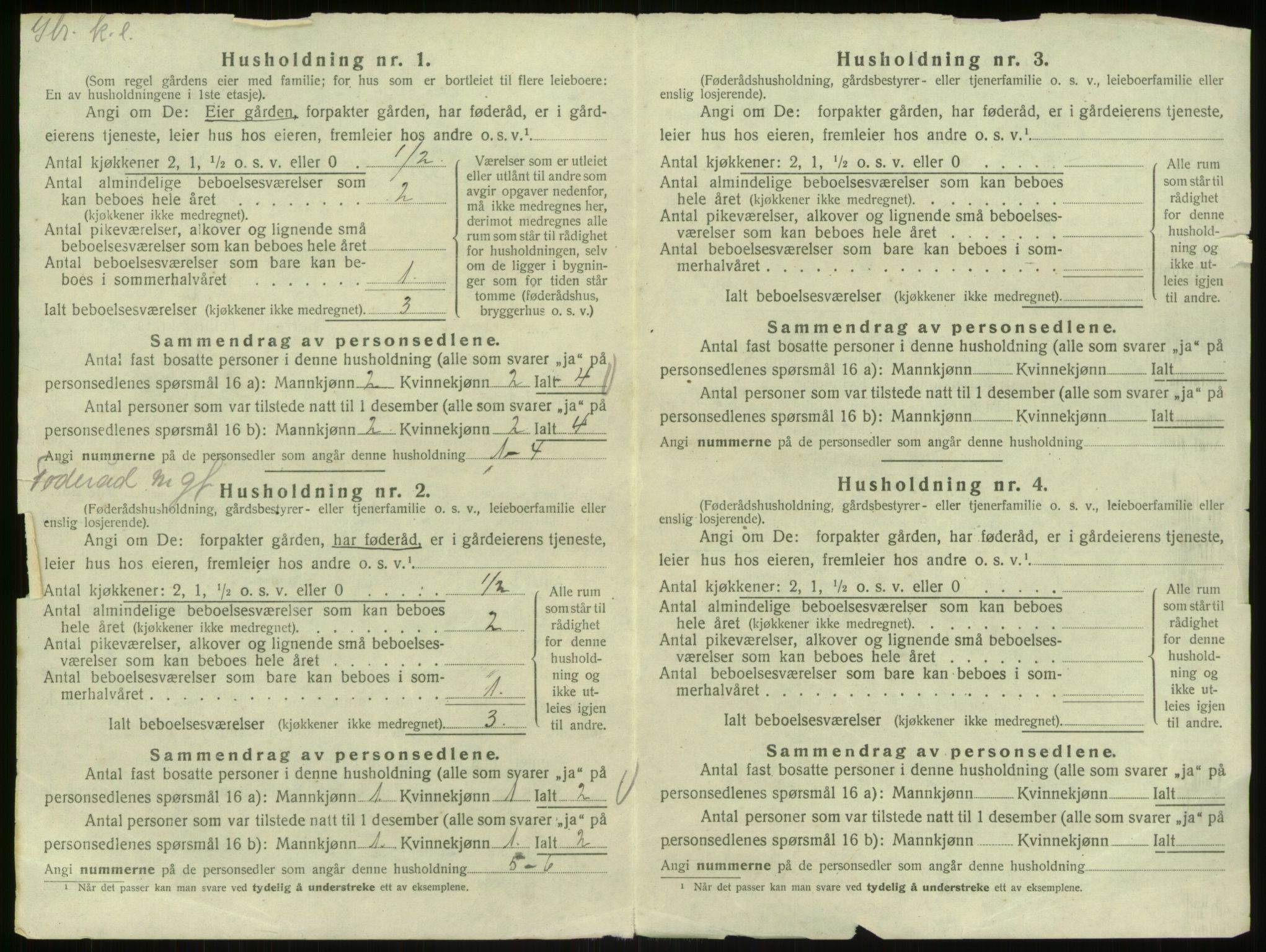 SAB, 1920 census for Bruvik, 1920, p. 1095