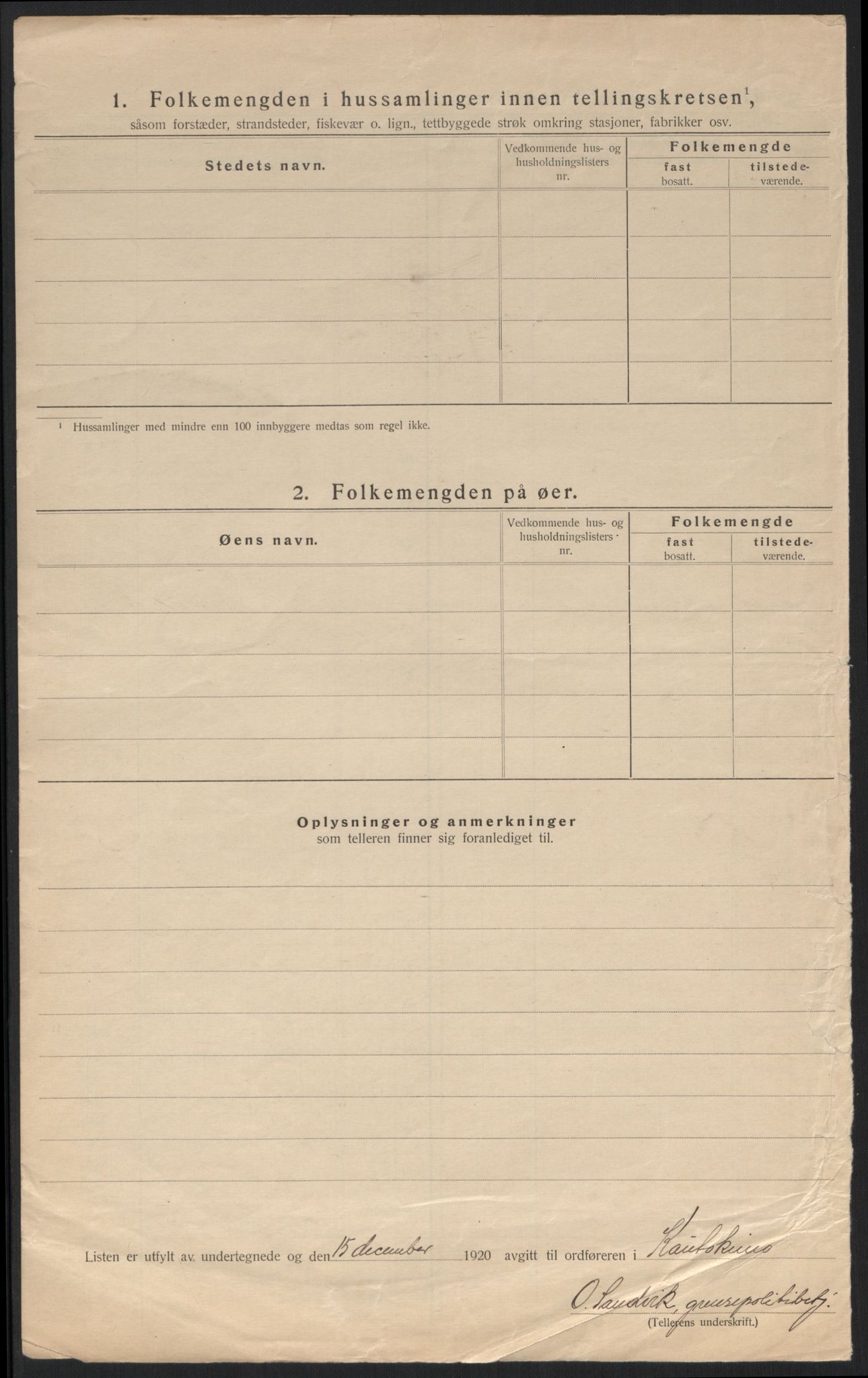 SATØ, 1920 census for Kautokeino, 1920, p. 14