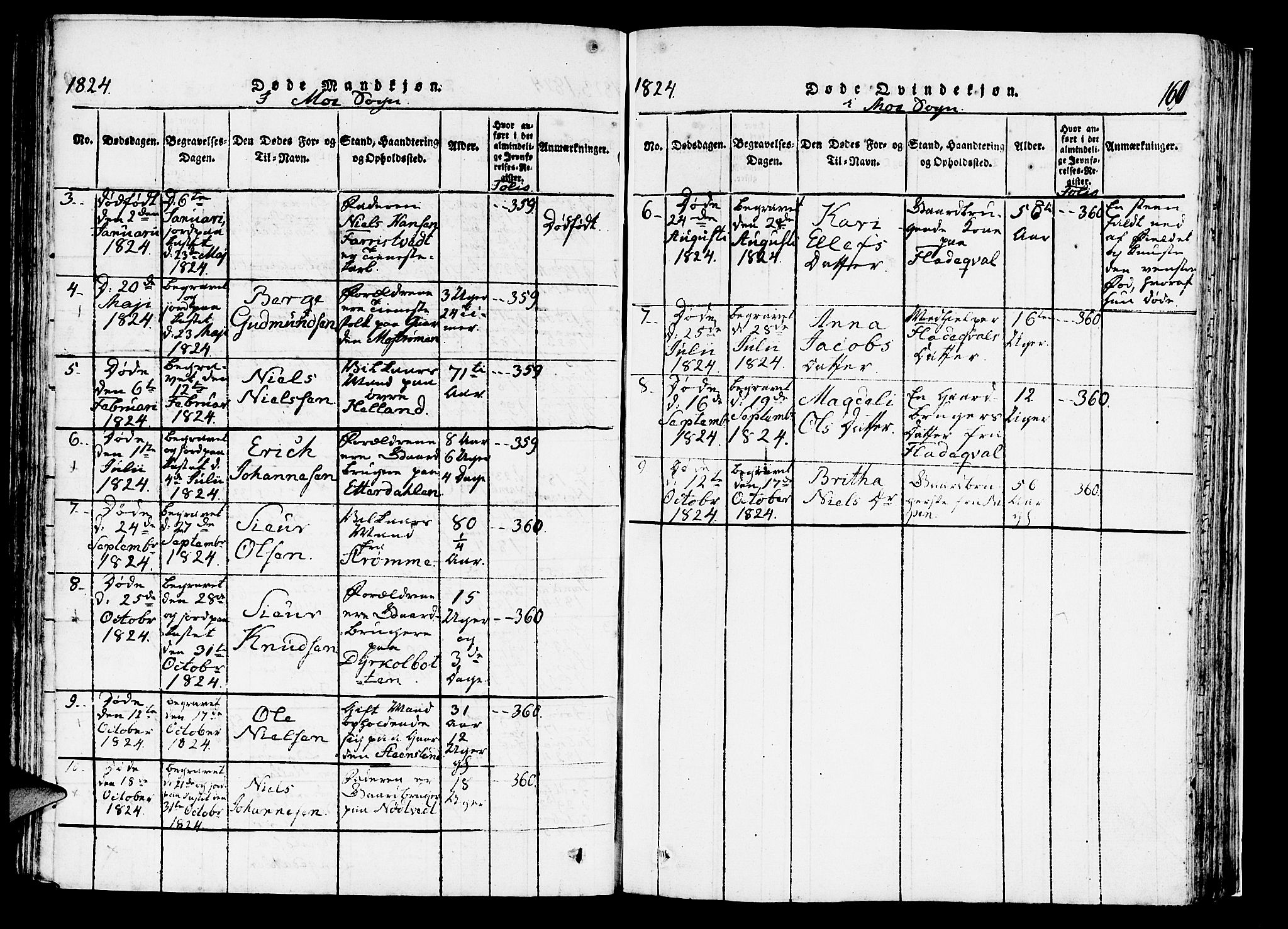 Hosanger sokneprestembete, SAB/A-75801/H/Haa: Parish register (official) no. A 5, 1815-1824, p. 160