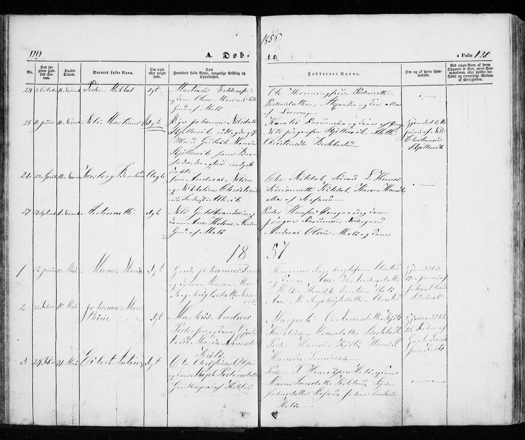 Trondenes sokneprestkontor, SATØ/S-1319/H/Ha/L0010kirke: Parish register (official) no. 10, 1840-1865, p. 119-120