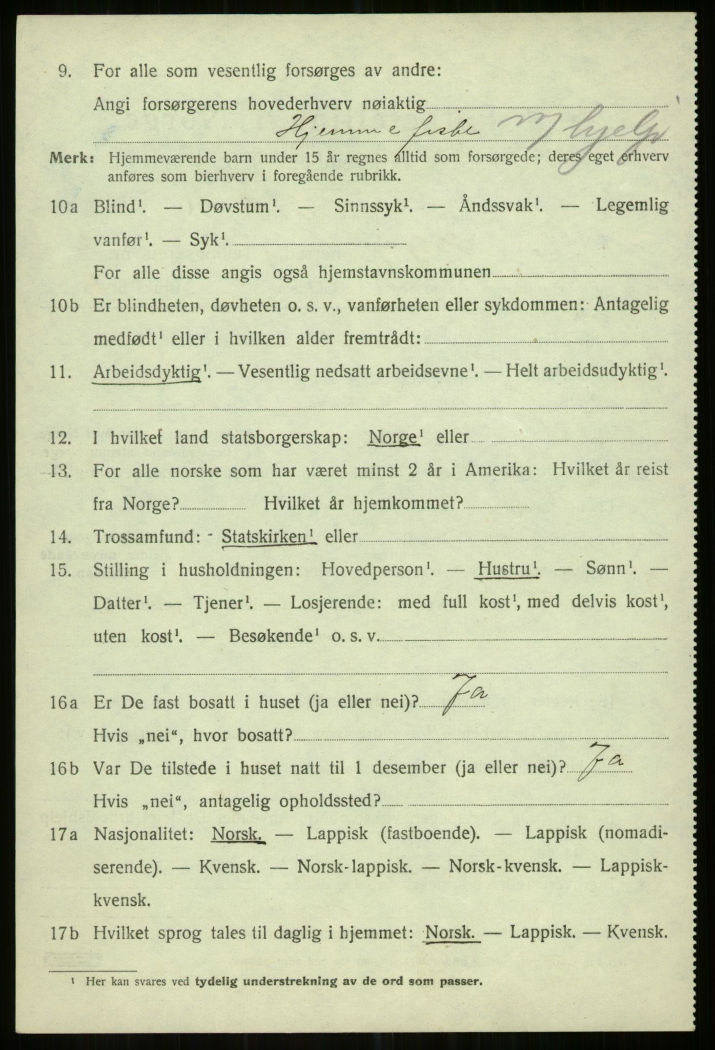 SATØ, 1920 census for Helgøy, 1920, p. 1164