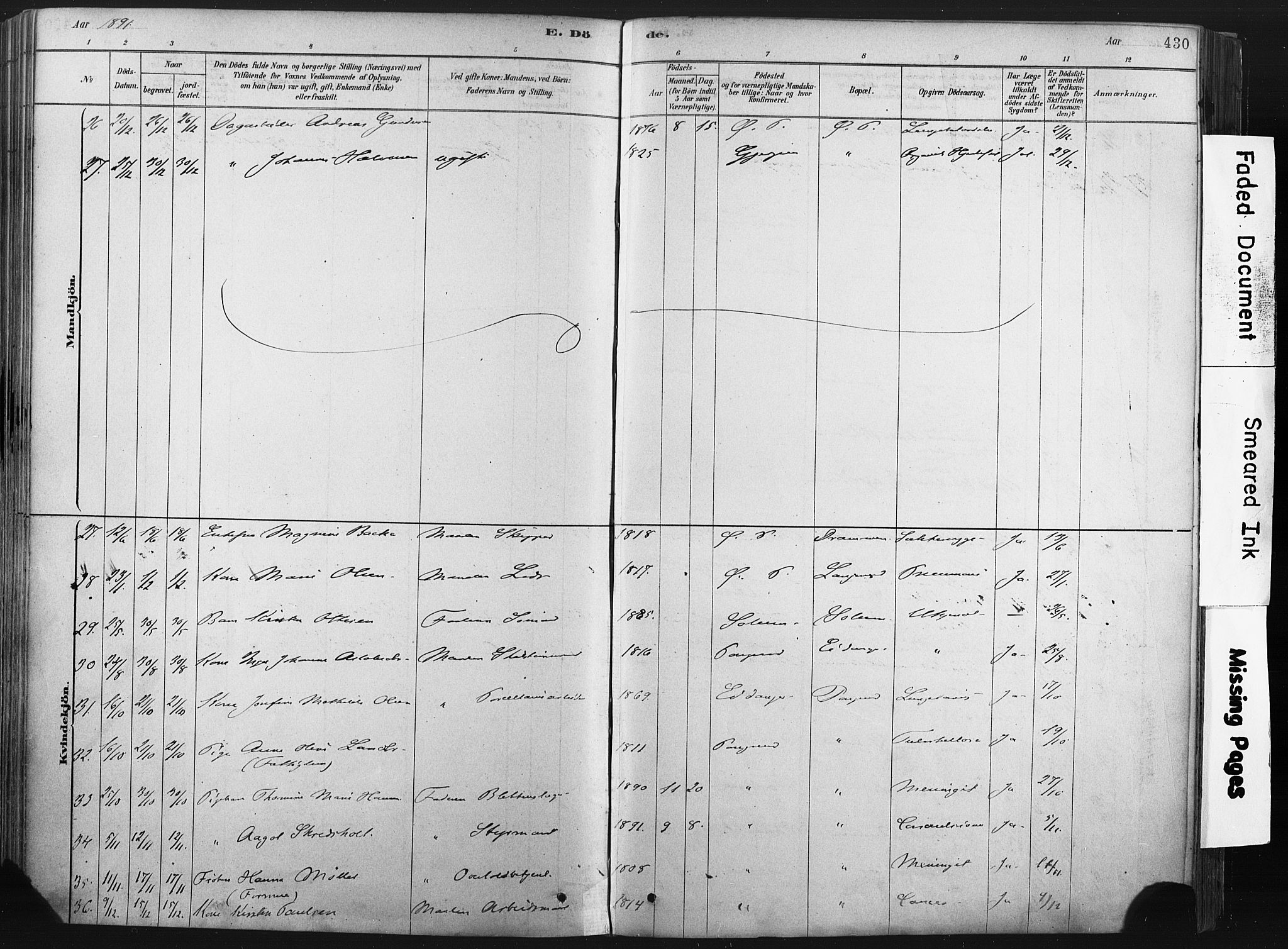 Porsgrunn kirkebøker , SAKO/A-104/F/Fa/L0008: Parish register (official) no. 8, 1878-1895, p. 430