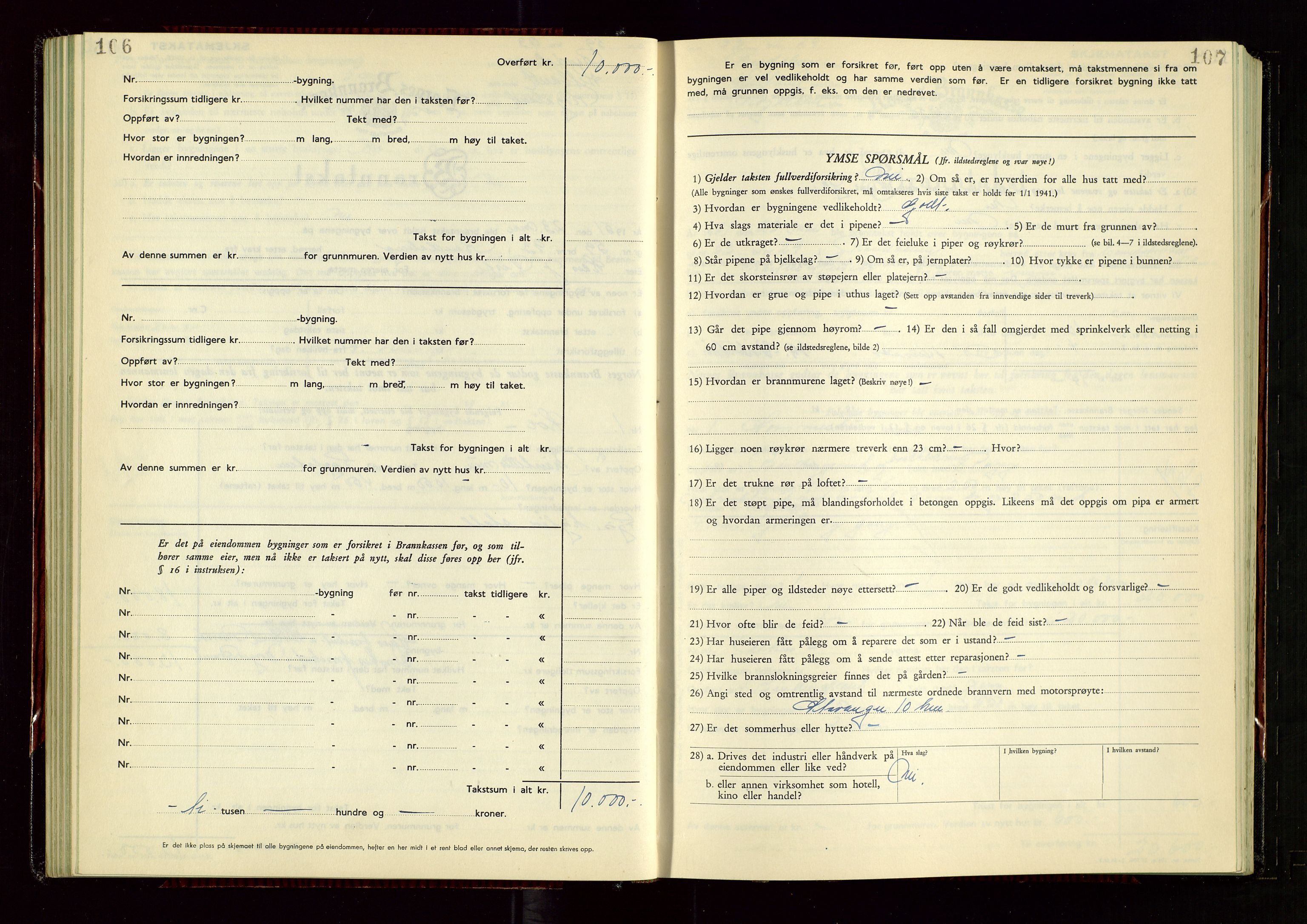 Hetland lensmannskontor, SAST/A-100101/Gob/L0008: "Branntakstprotokoll", 1949-1953, p. 106-107