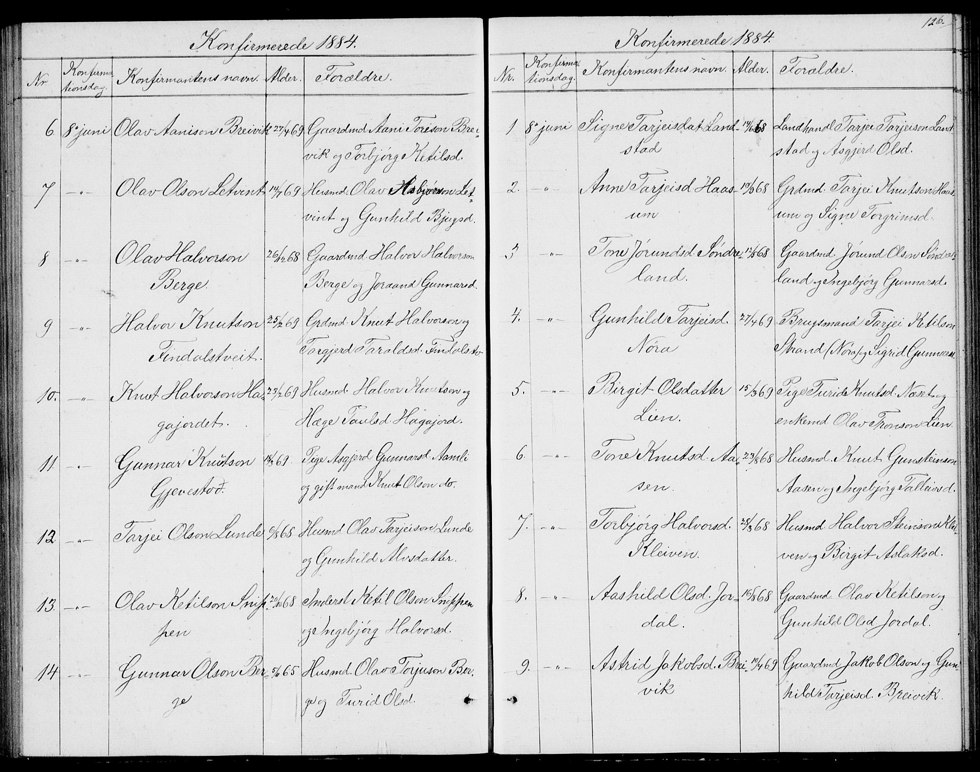 Fyresdal kirkebøker, SAKO/A-263/G/Ga/L0004: Parish register (copy) no. I 4, 1864-1892, p. 126