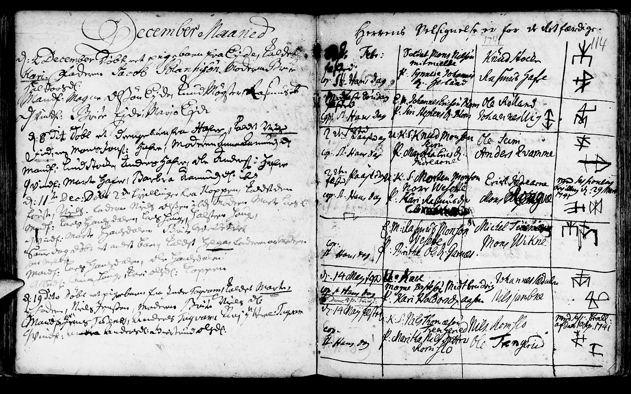 Haus sokneprestembete, SAB/A-75601/H/Haa: Parish register (official) no. A 5, 1733-1747, p. 114