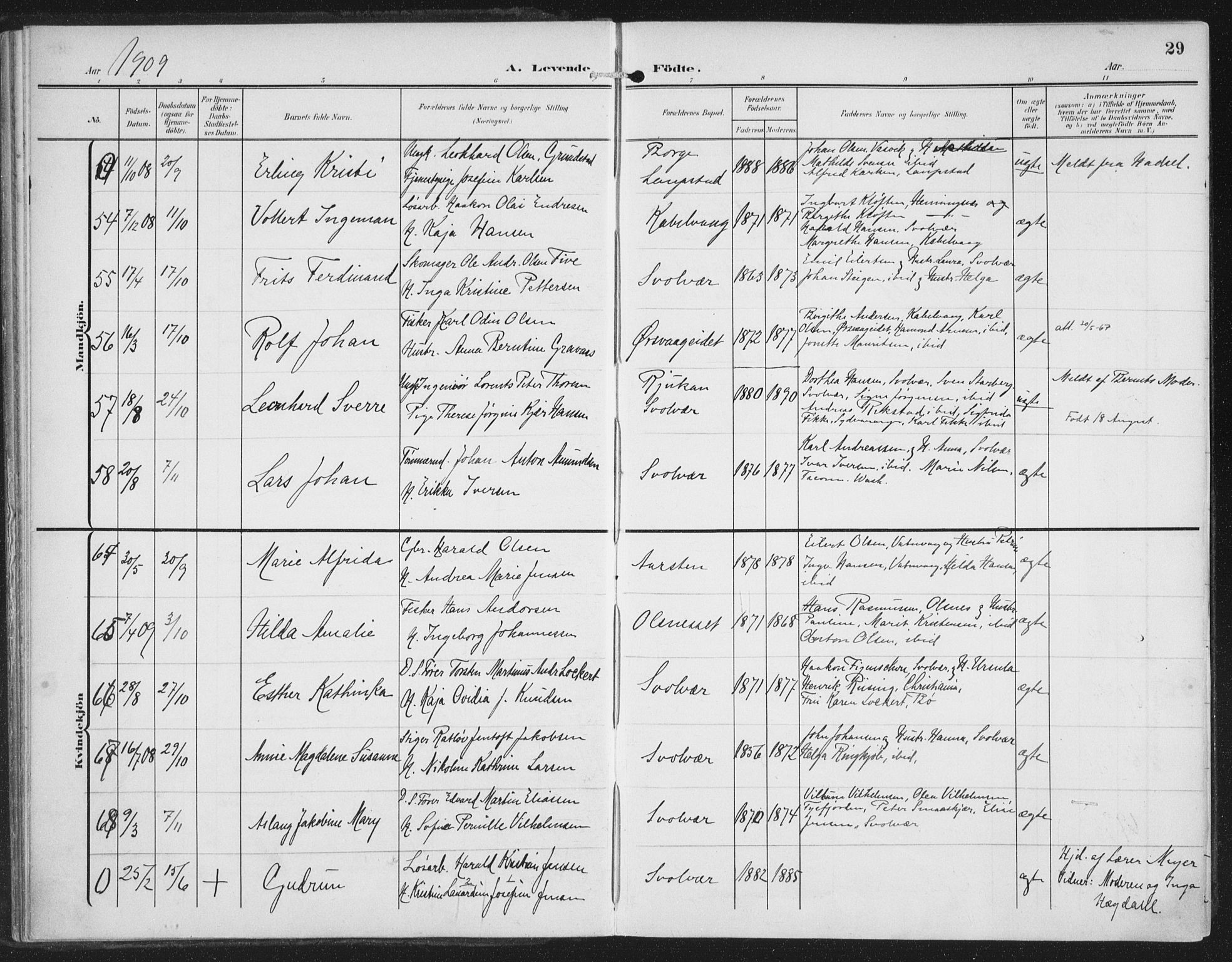 Ministerialprotokoller, klokkerbøker og fødselsregistre - Nordland, SAT/A-1459/874/L1063: Parish register (official) no. 874A07, 1907-1915, p. 29