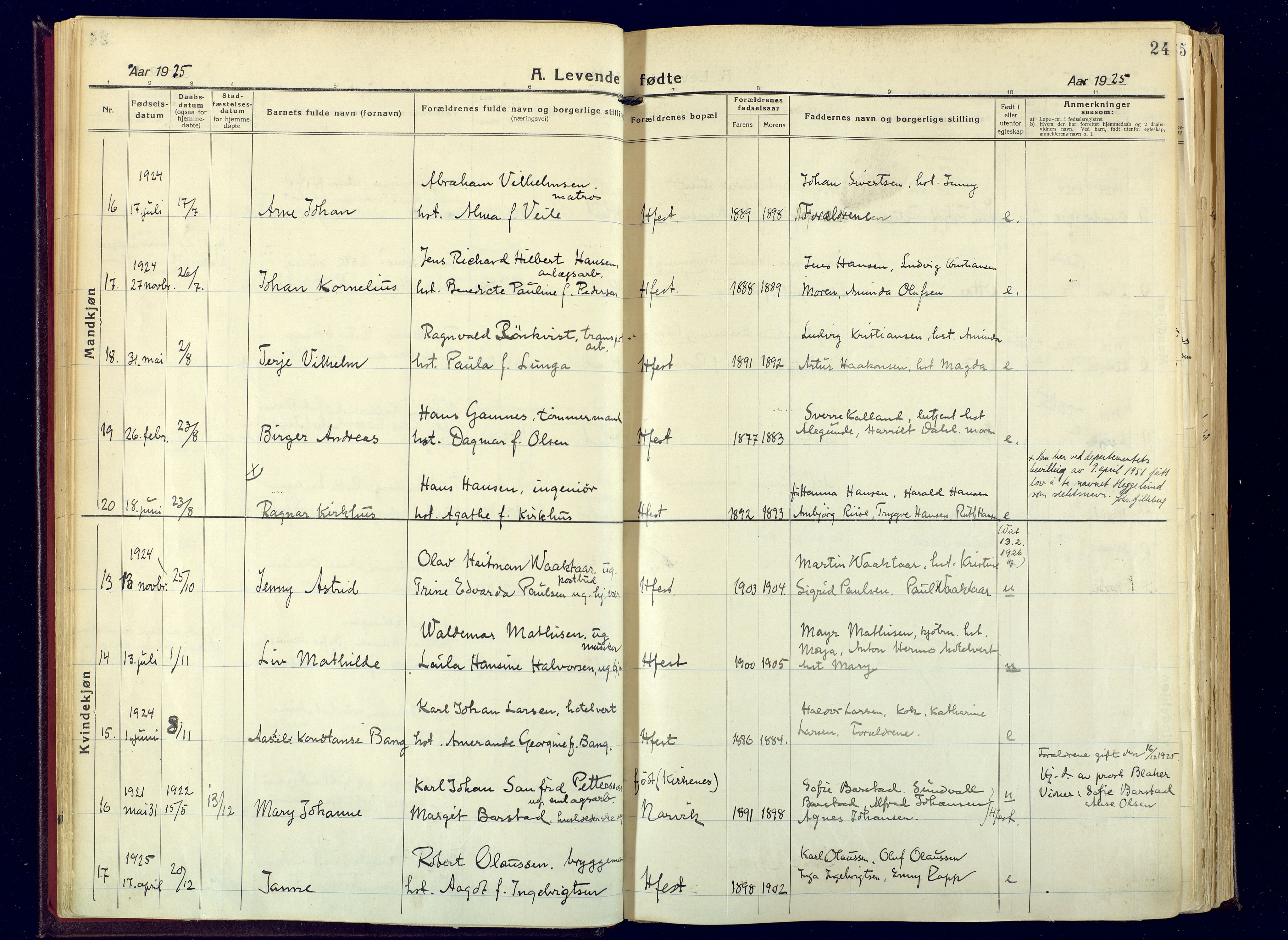 Hammerfest sokneprestkontor, SATØ/S-1347: Parish register (official) no. 17, 1923-1933, p. 24