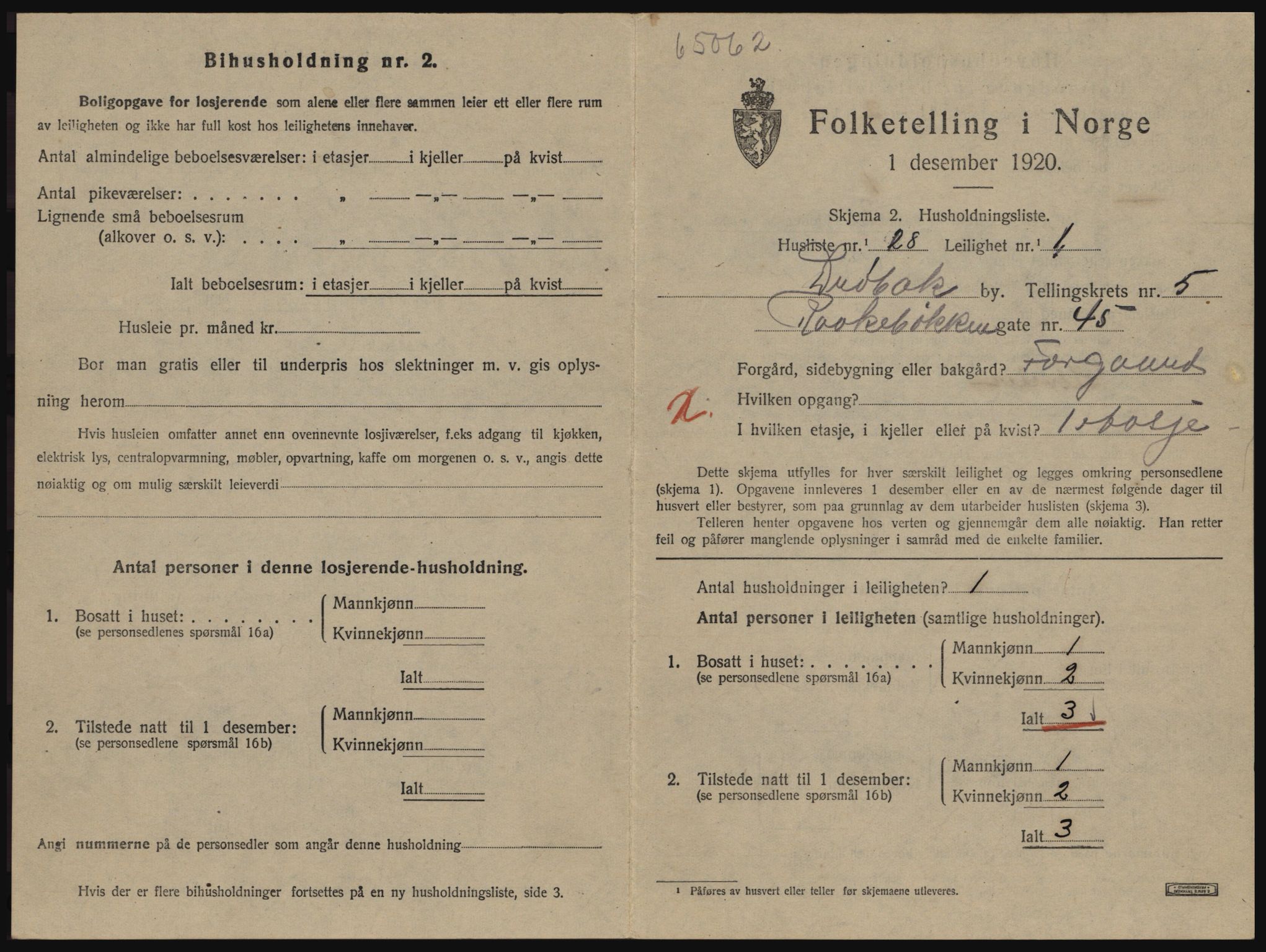SAO, 1920 census for Drøbak, 1920, p. 1495