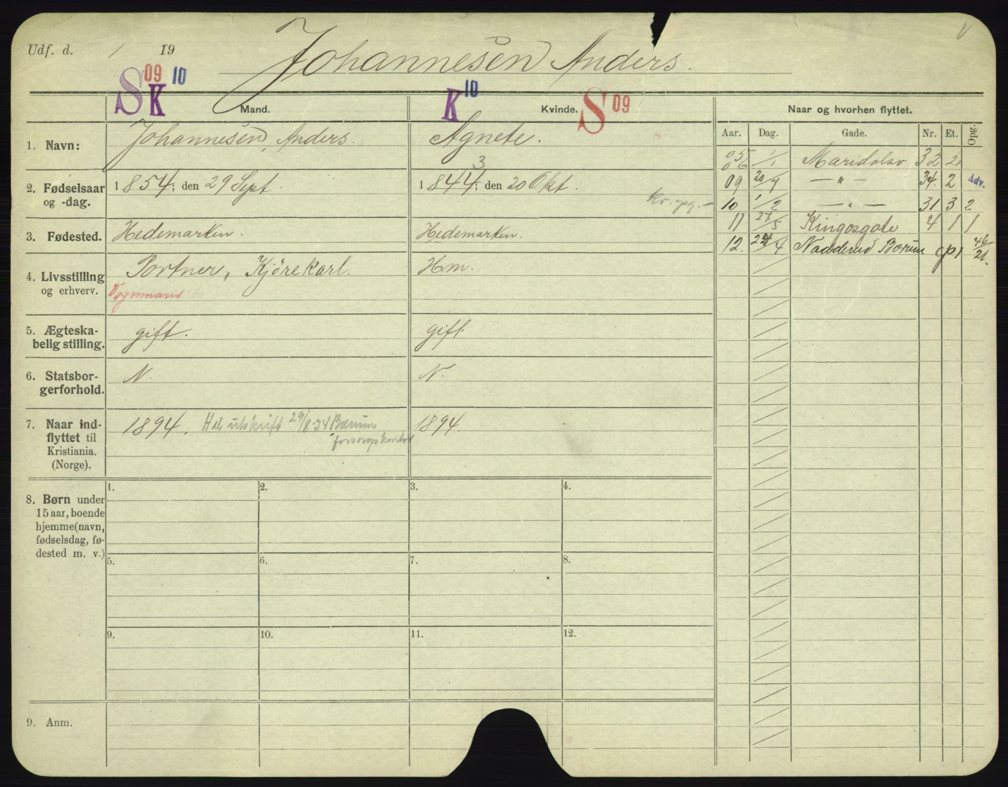 Oslo folkeregister, Registerkort, SAO/A-11715/F/Fa/Fac/L0005: Menn, 1906-1914, p. 427a