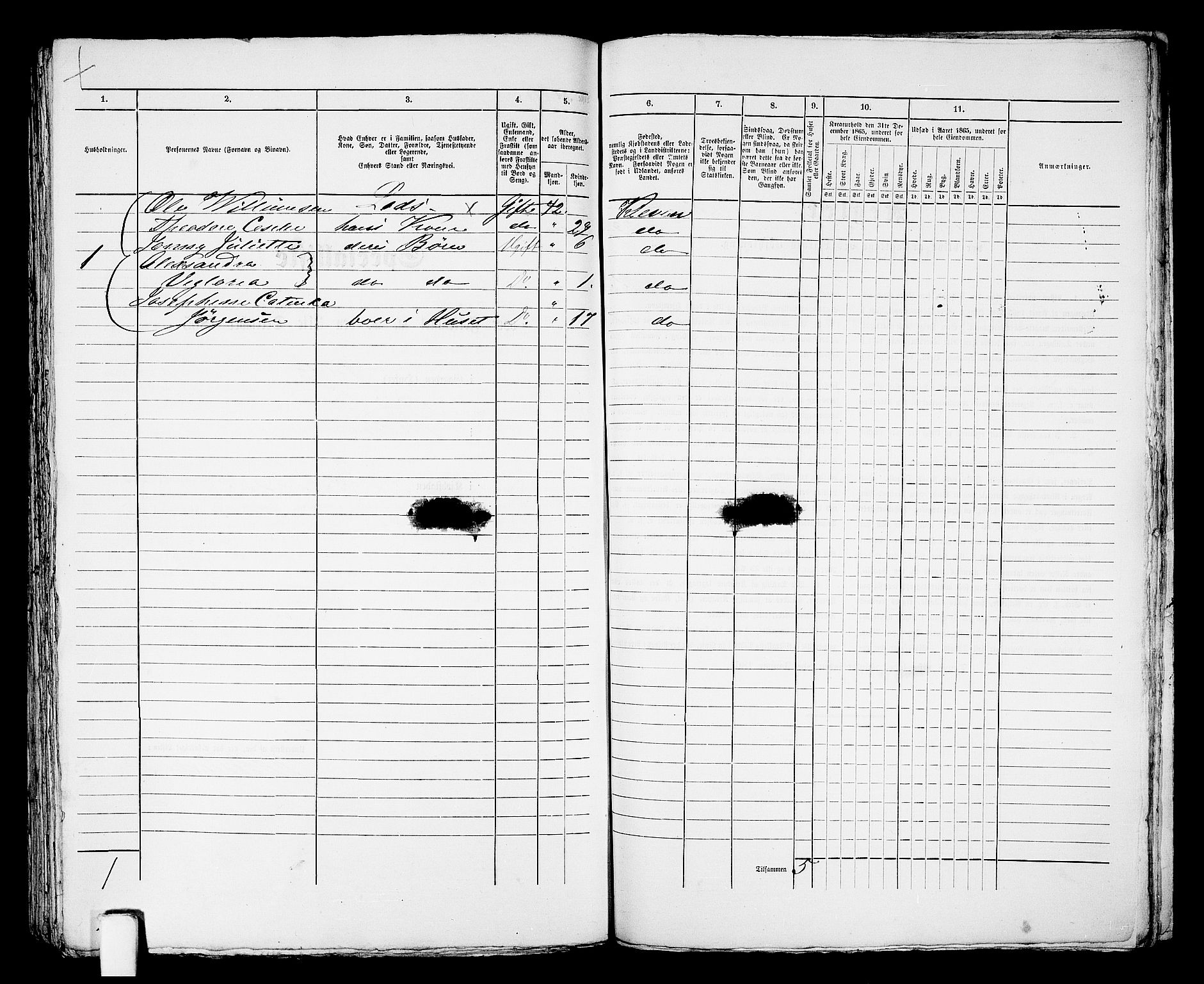 RA, 1865 census for Mandal/Mandal, 1865, p. 932