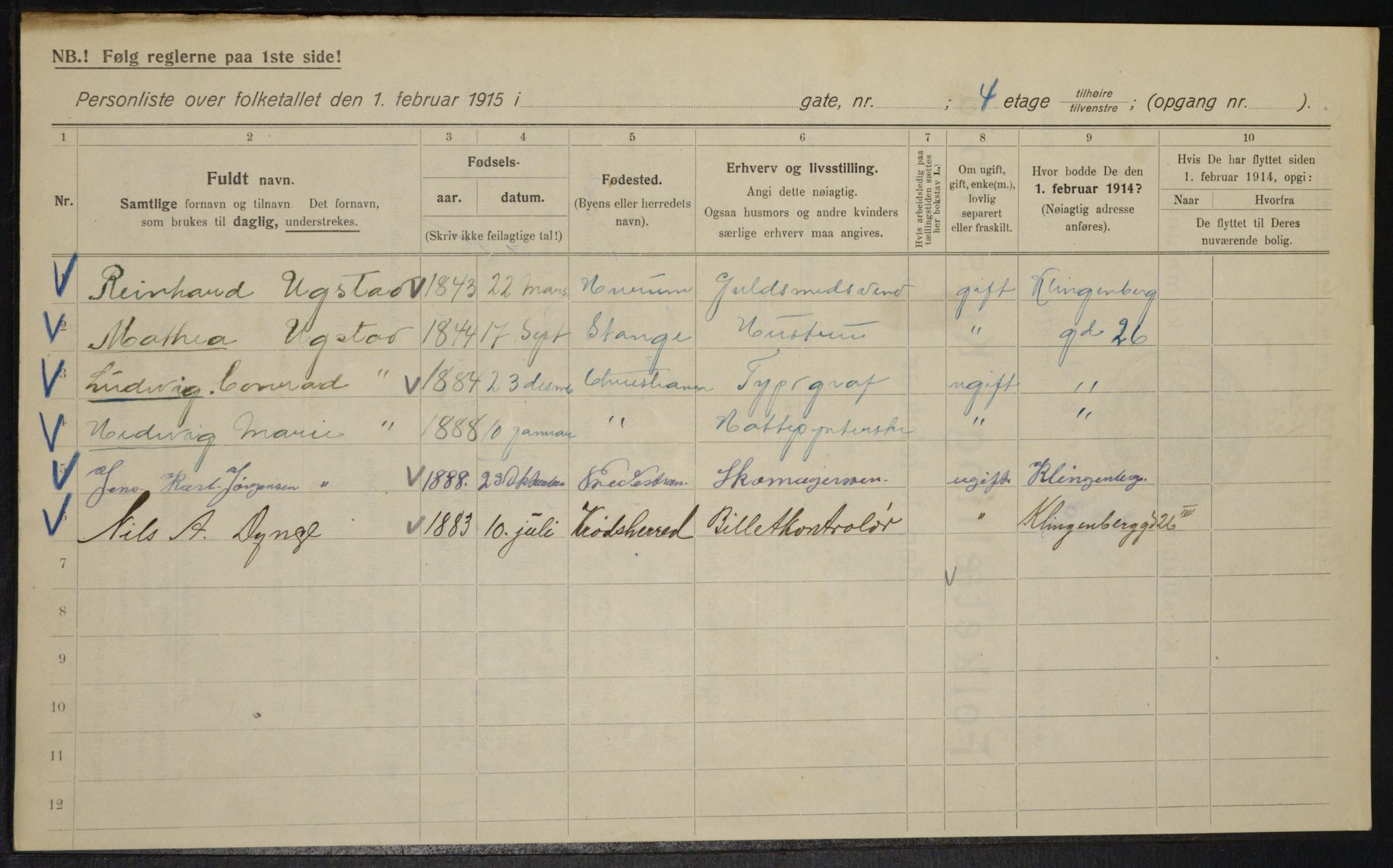 OBA, Municipal Census 1915 for Kristiania, 1915, p. 51597