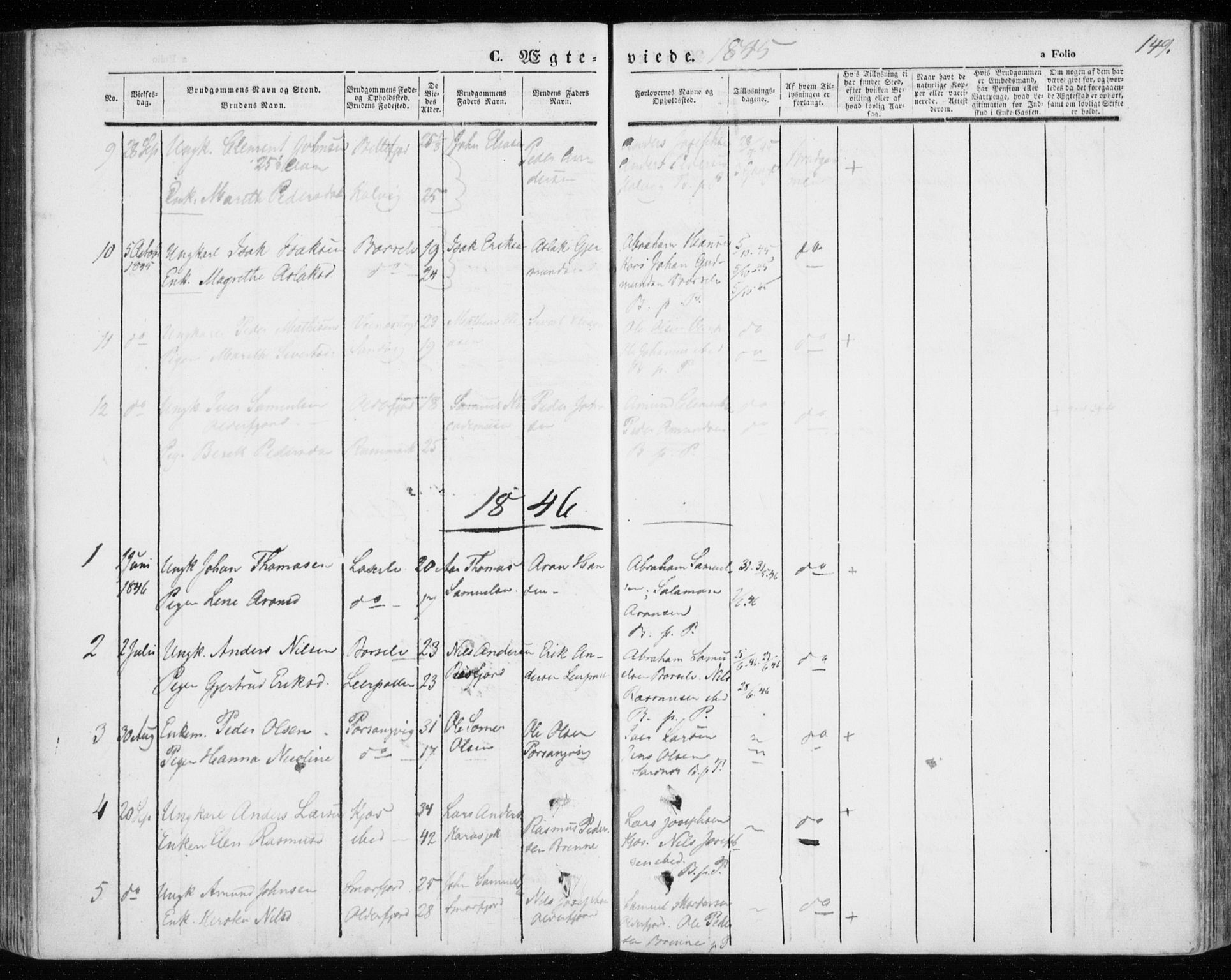Kistrand/Porsanger sokneprestembete, SATØ/S-1351/H/Ha/L0004.kirke: Parish register (official) no. 4, 1843-1860, p. 149