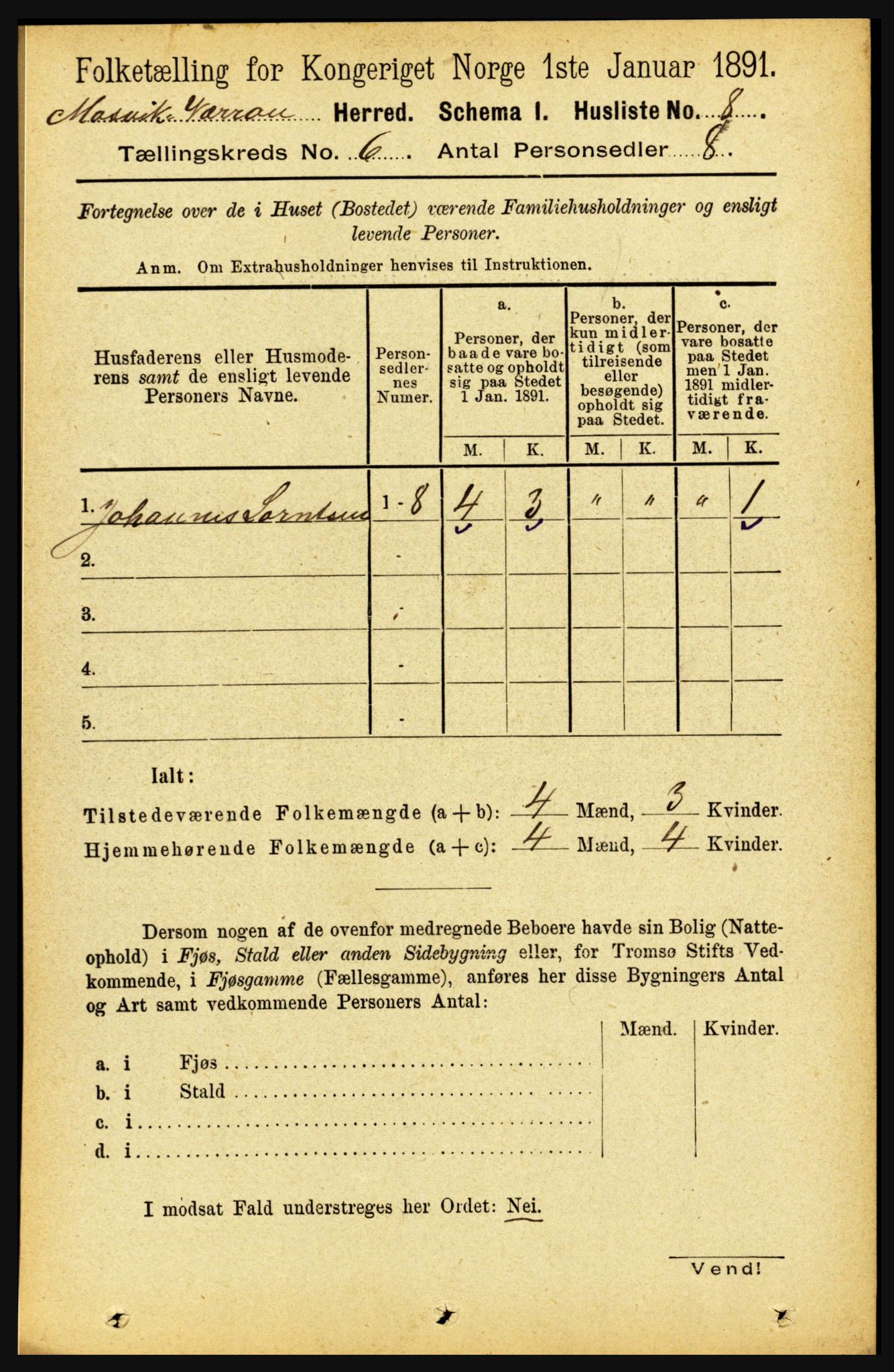 RA, 1891 census for 1723 Mosvik og Verran, 1891, p. 2395