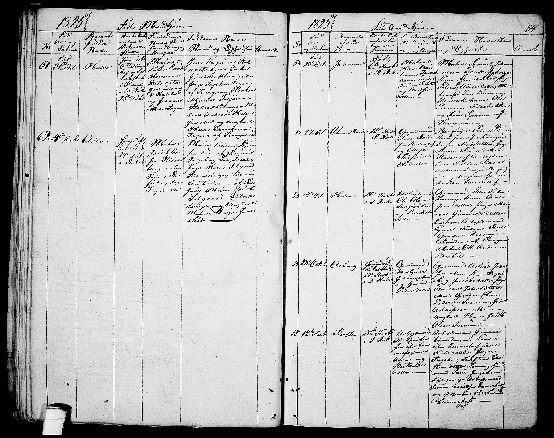 Sannidal kirkebøker, SAKO/A-296/F/Fa/L0005: Parish register (official) no. 5, 1823-1830, p. 34