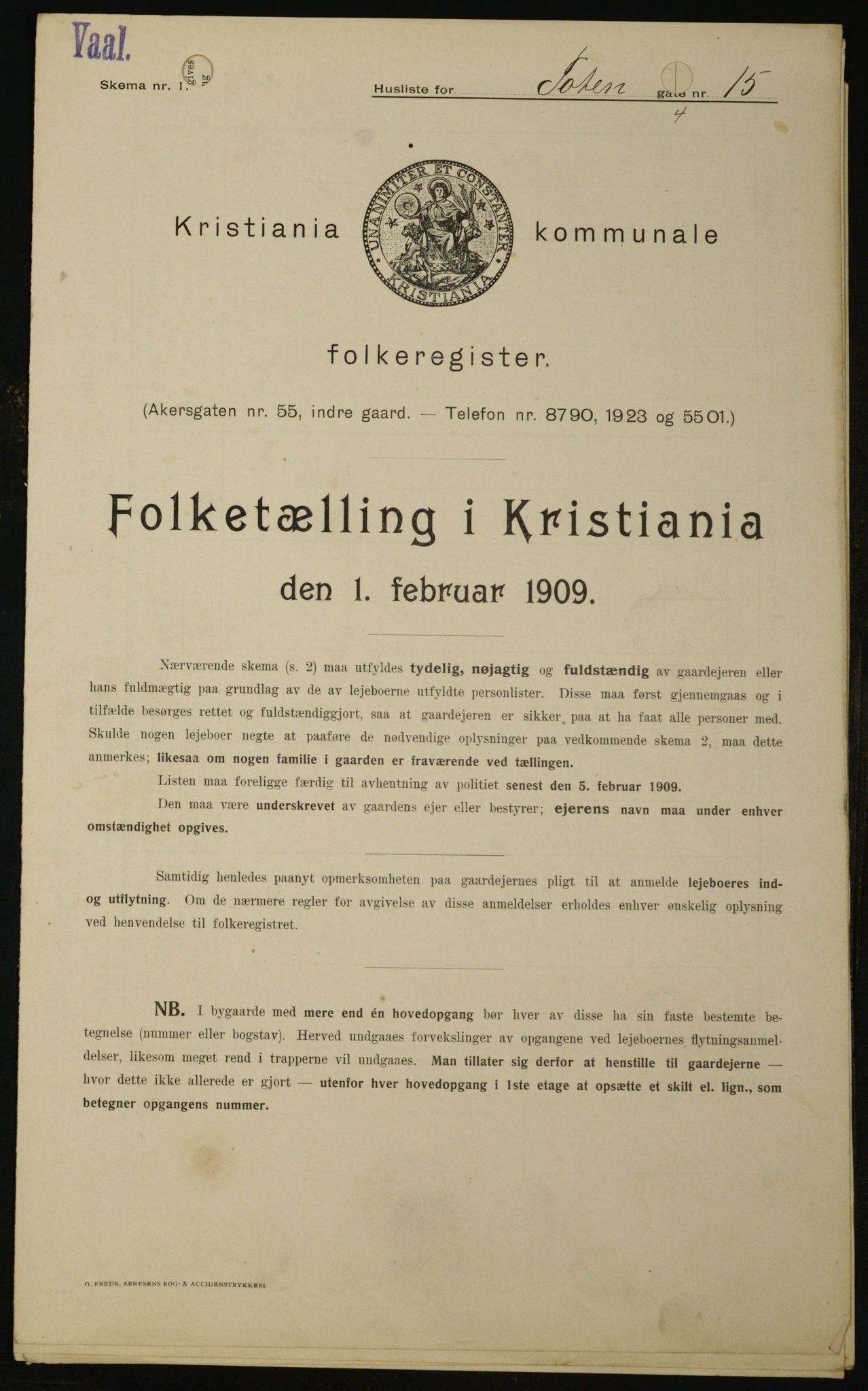 OBA, Municipal Census 1909 for Kristiania, 1909, p. 104793