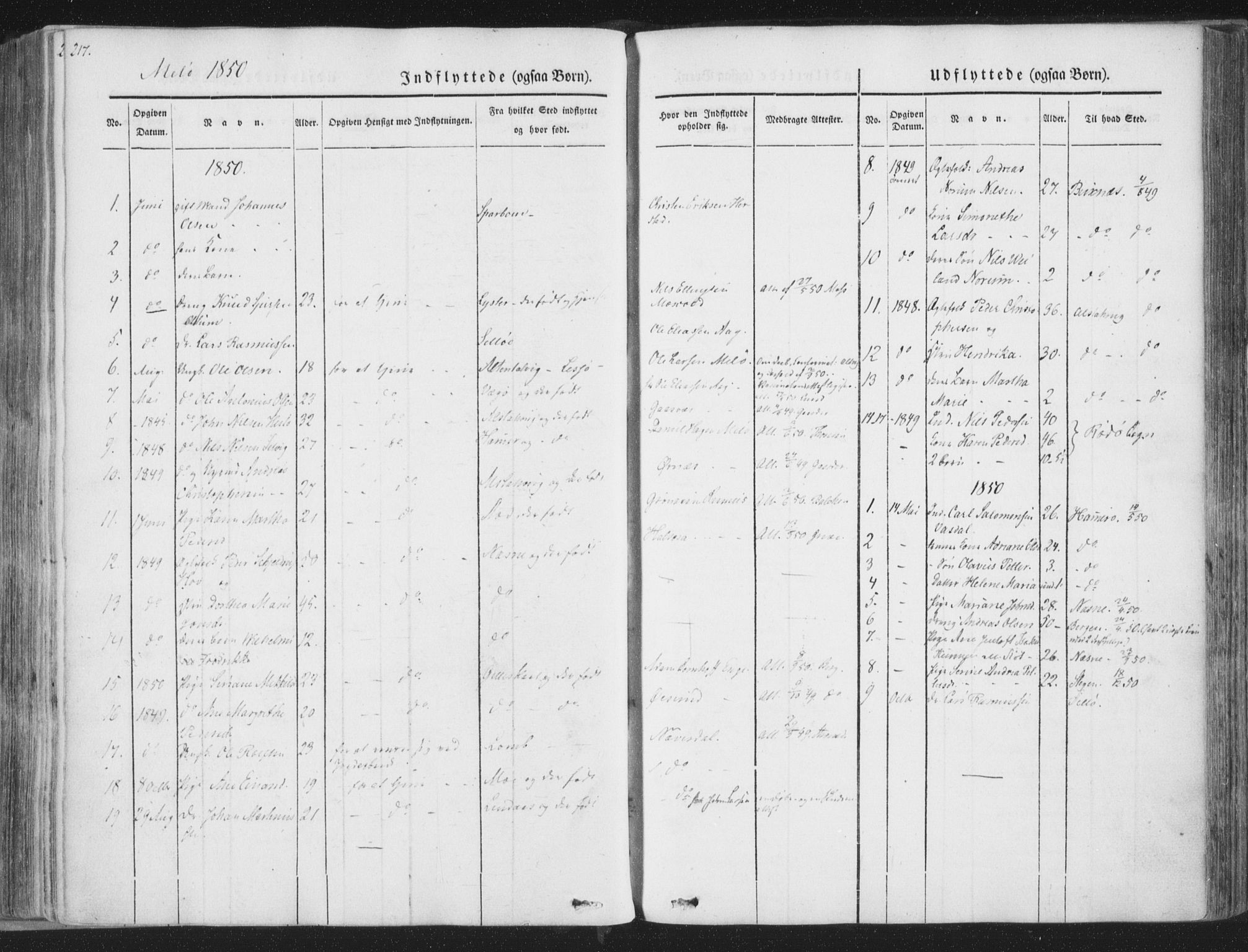 Ministerialprotokoller, klokkerbøker og fødselsregistre - Nordland, SAT/A-1459/841/L0604: Parish register (official) no. 841A09 /2, 1845-1862, p. 217