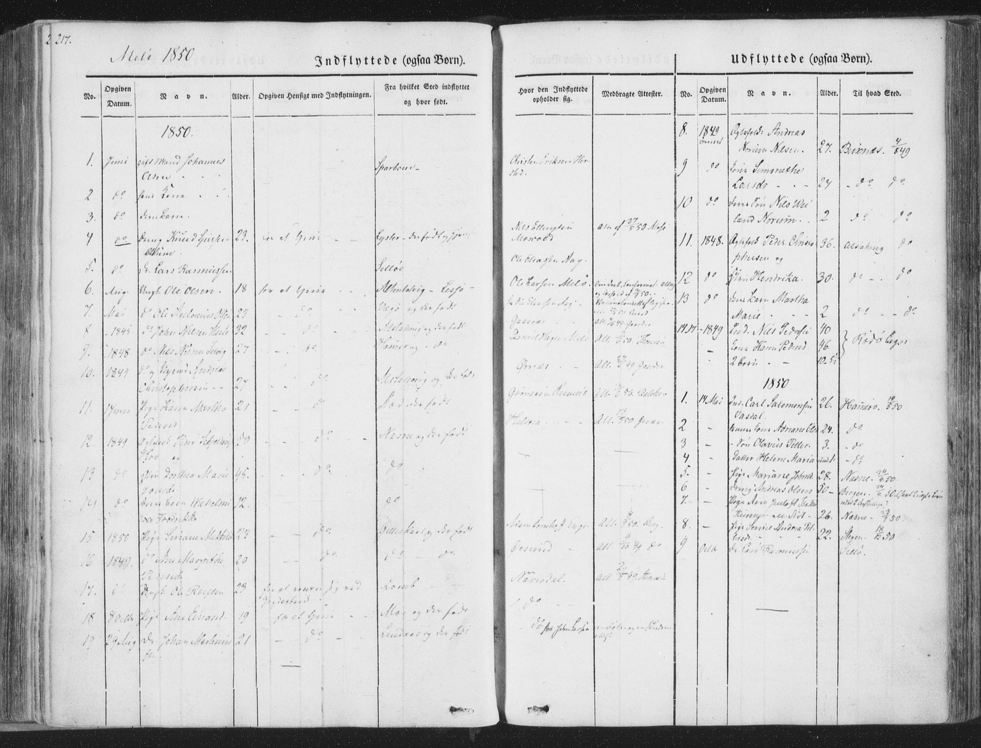 Ministerialprotokoller, klokkerbøker og fødselsregistre - Nordland, AV/SAT-A-1459/841/L0604: Parish register (official) no. 841A09 /2, 1845-1862, p. 217