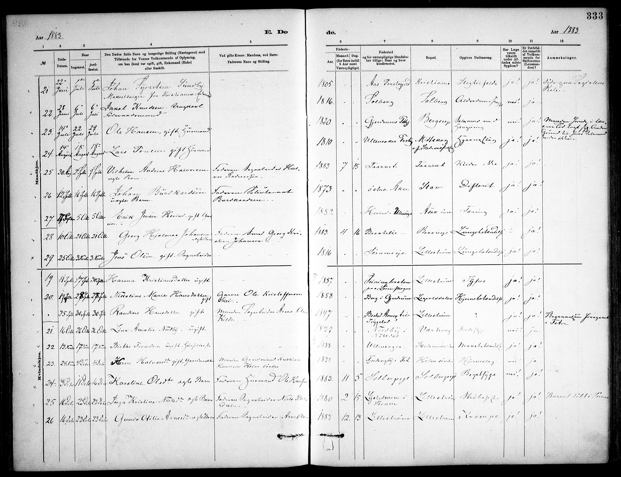 Skedsmo prestekontor Kirkebøker, AV/SAO-A-10033a/F/Fa/L0013: Parish register (official) no. I 13, 1883-1891, p. 333