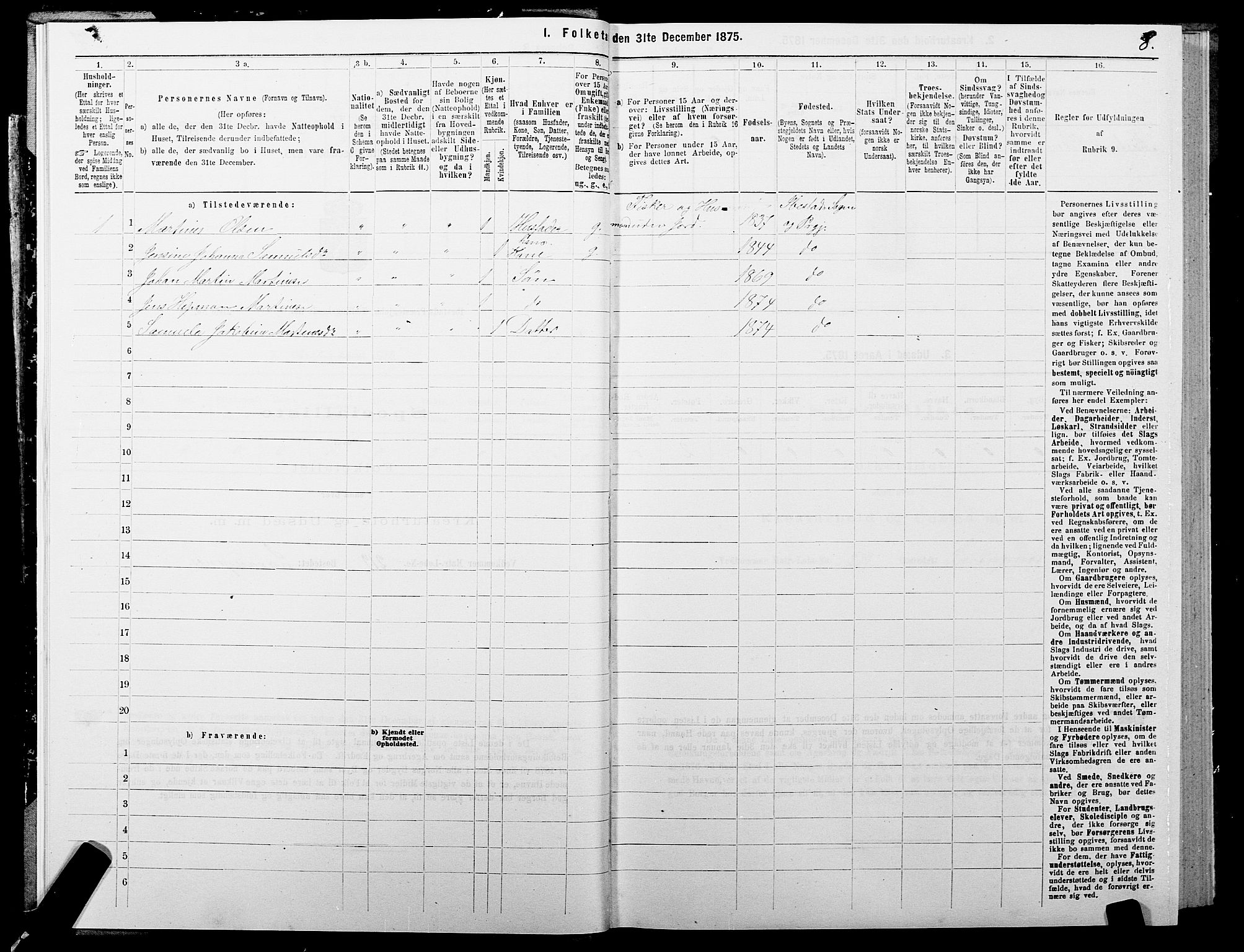 SATØ, 1875 census for 1917P Ibestad, 1875, p. 3008