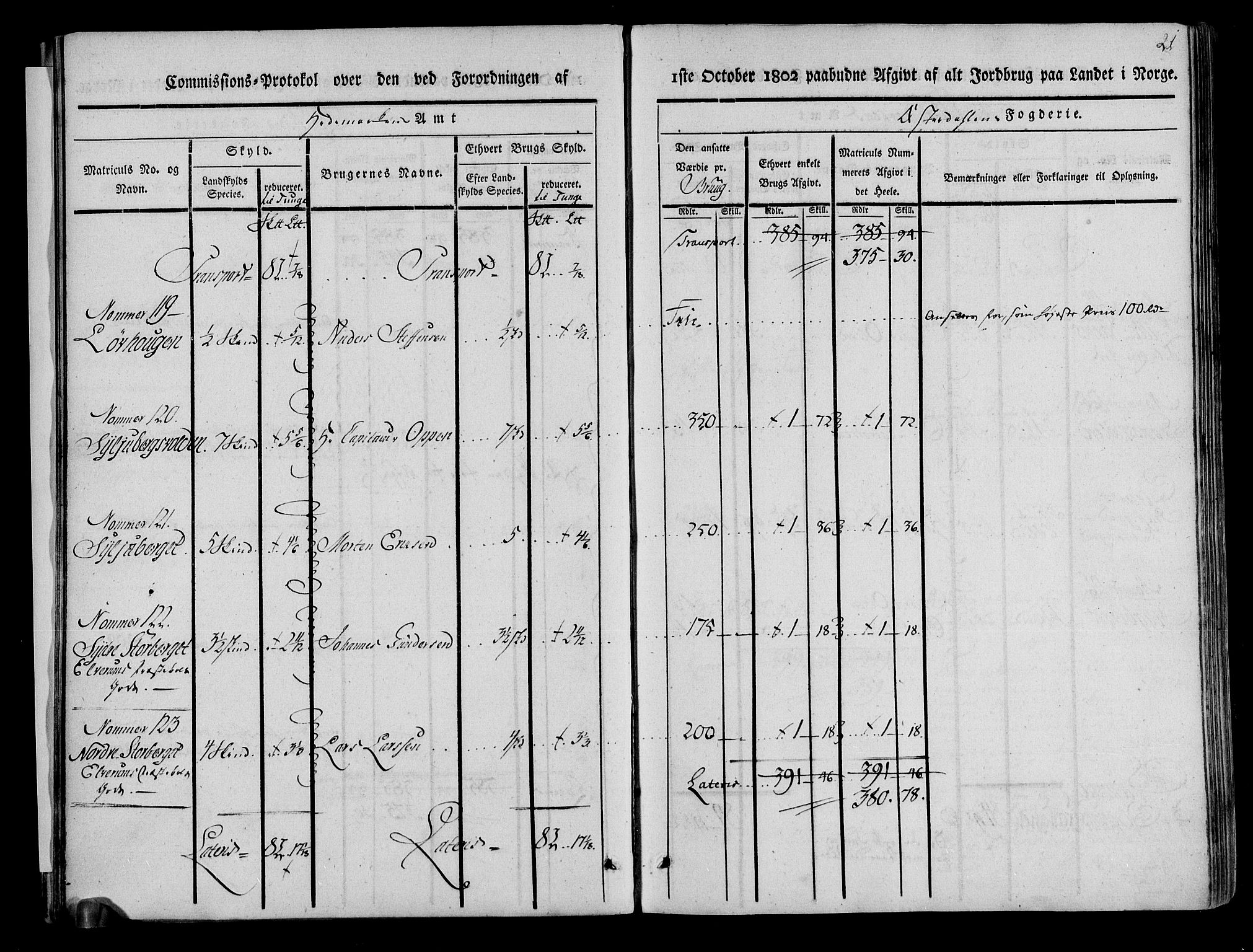 Rentekammeret inntil 1814, Realistisk ordnet avdeling, AV/RA-EA-4070/N/Ne/Nea/L0029: Østerdal fogderi. Kommisjonsprotokoll, 1803, p. 22