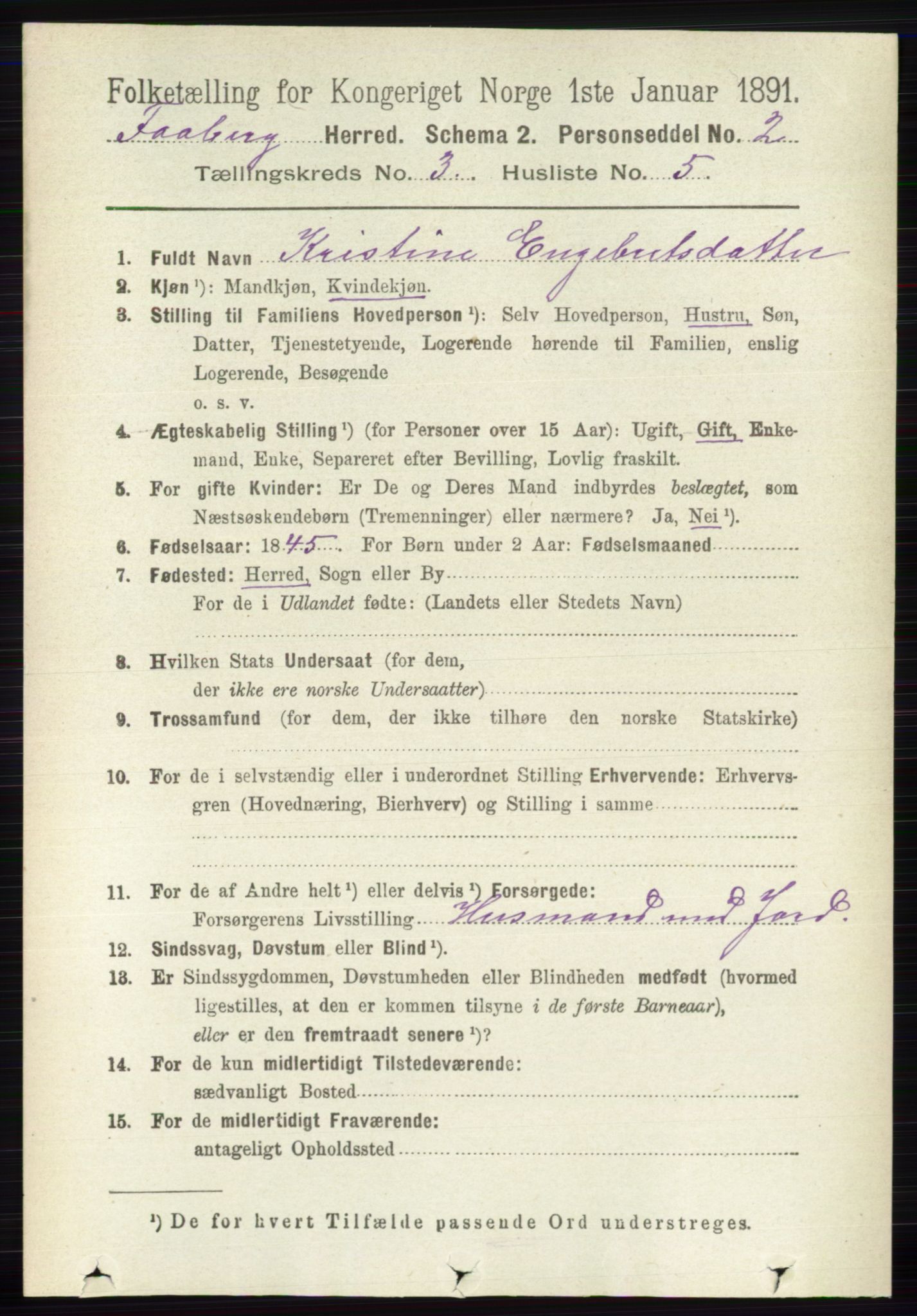 RA, 1891 census for 0524 Fåberg, 1891, p. 883