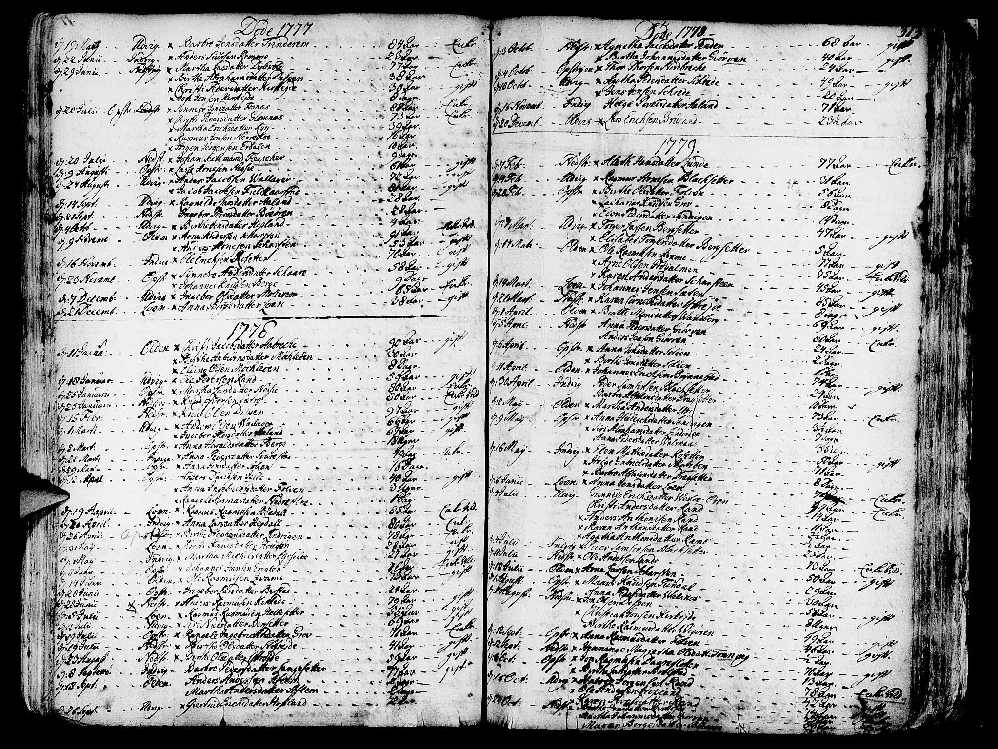 Innvik sokneprestembete, SAB/A-80501: Parish register (official) no. A 1, 1750-1816, p. 313