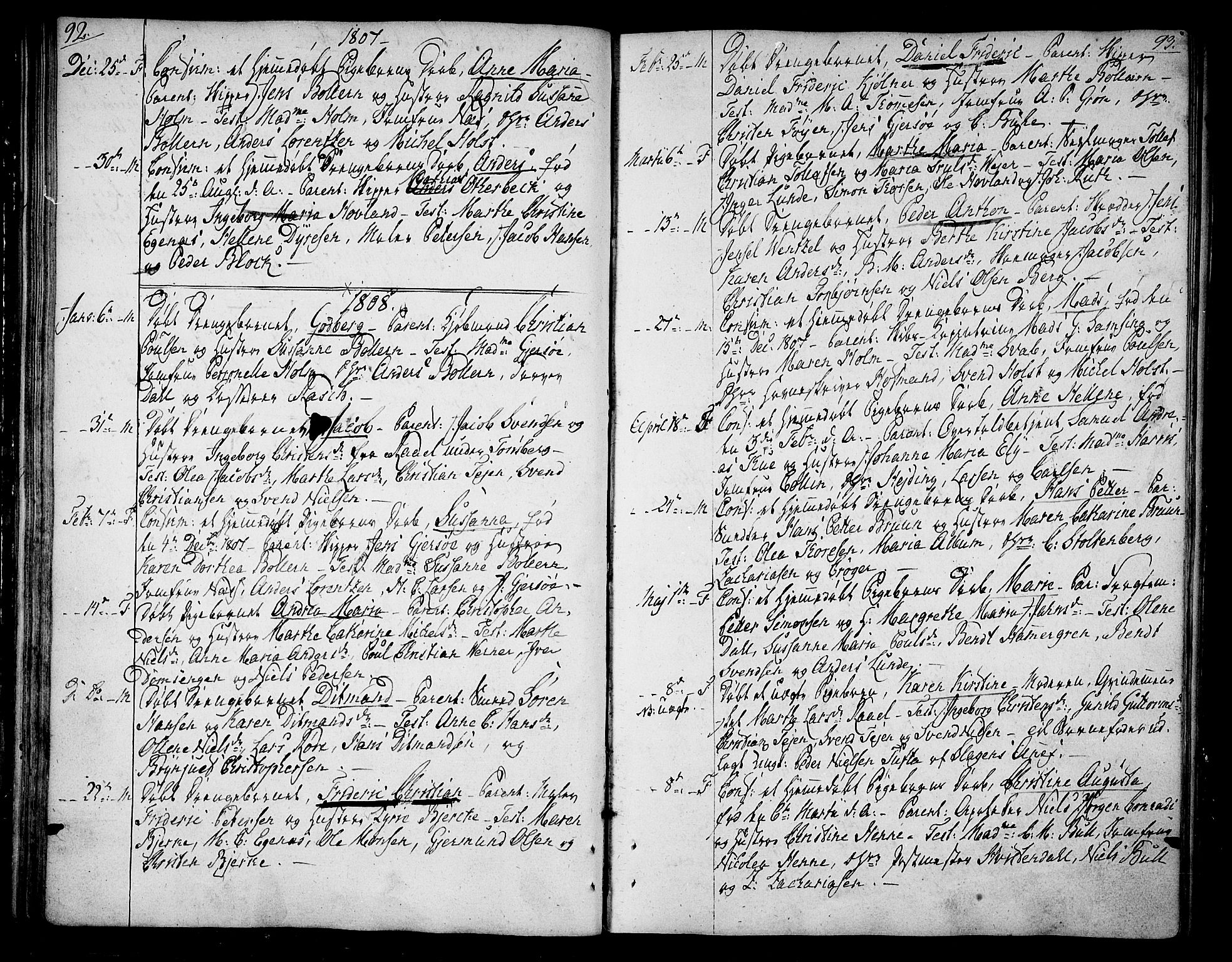 Tønsberg kirkebøker, SAKO/A-330/F/Fa/L0003: Parish register (official) no. I 3, 1797-1814, p. 92-93