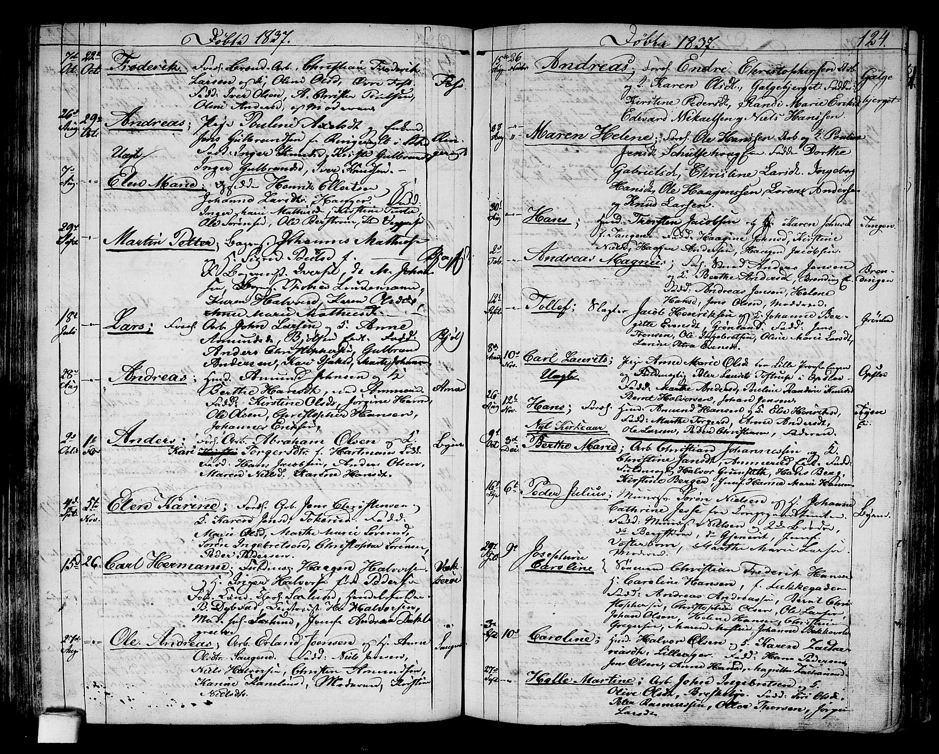 Aker prestekontor kirkebøker, AV/SAO-A-10861/G/L0006: Parish register (copy) no. 6, 1830-1838, p. 124