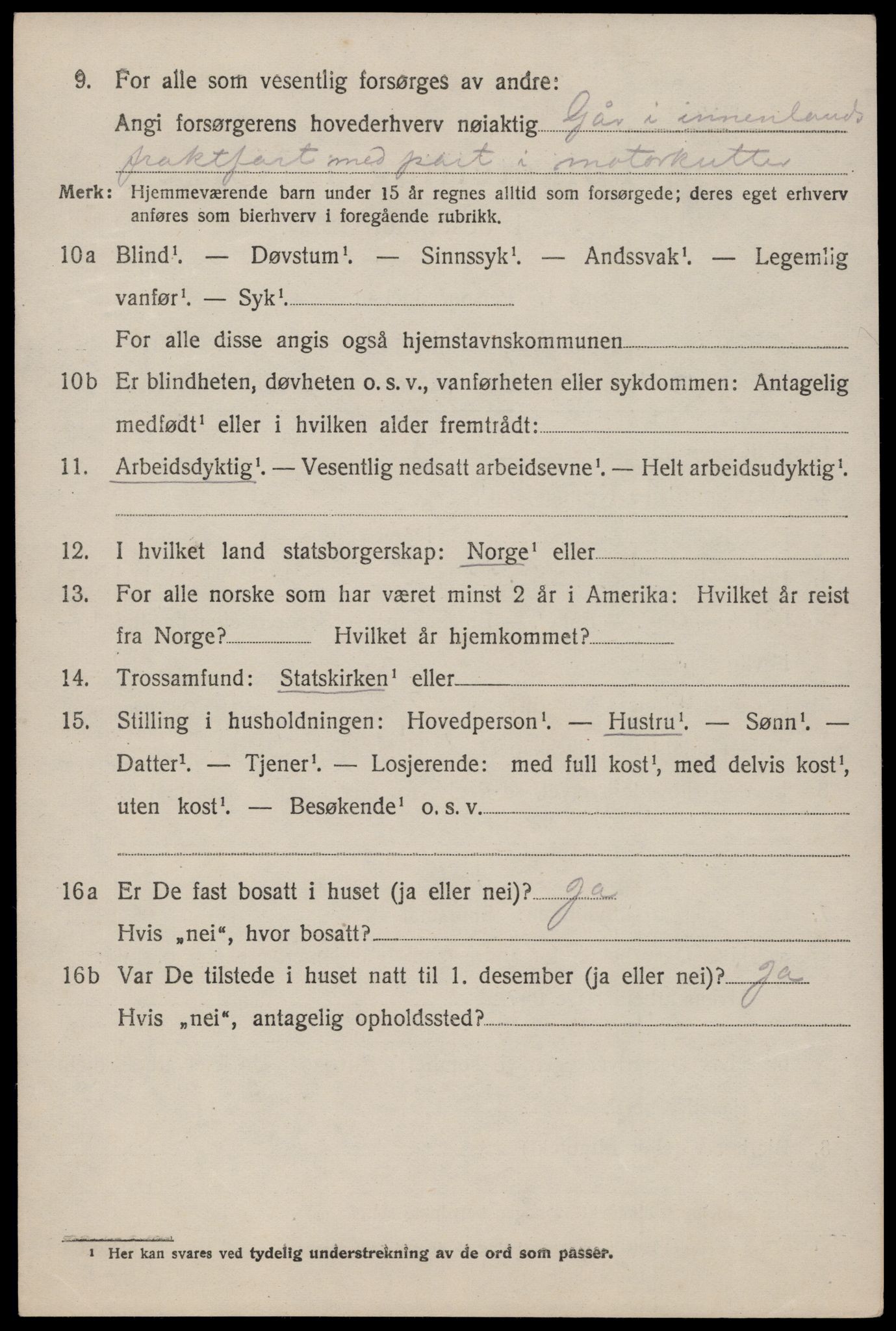 SAST, 1920 census for Sokndal, 1920, p. 2094