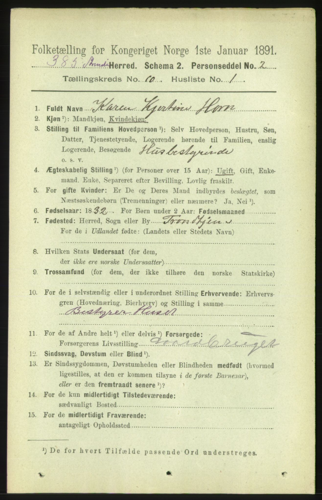 RA, 1891 census for 1660 Strinda, 1891, p. 8934