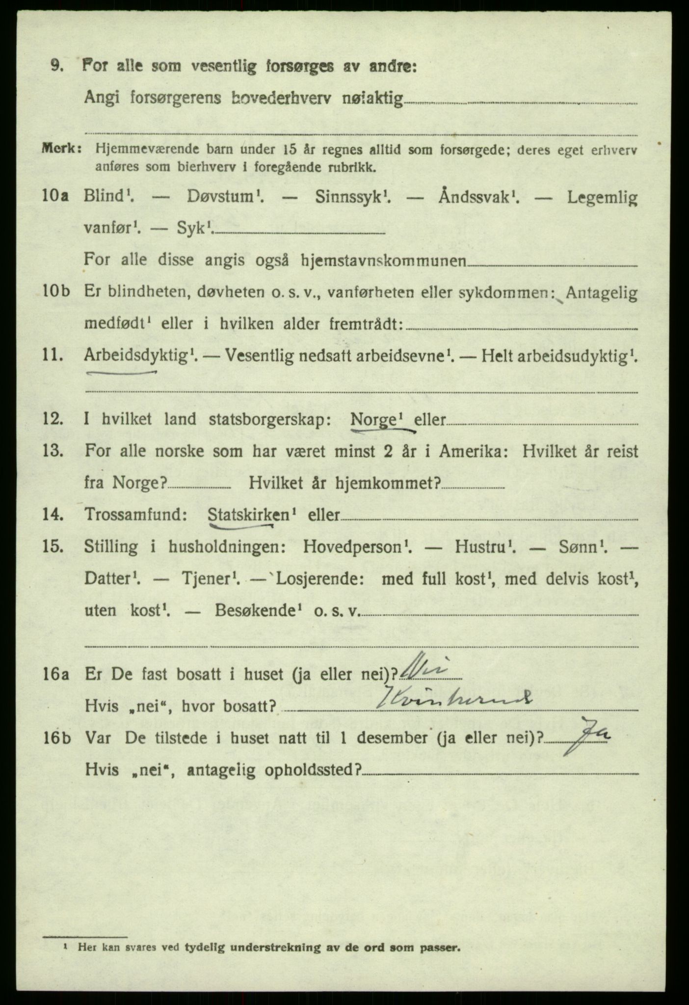 SAB, 1920 census for Bruvik, 1920, p. 3875