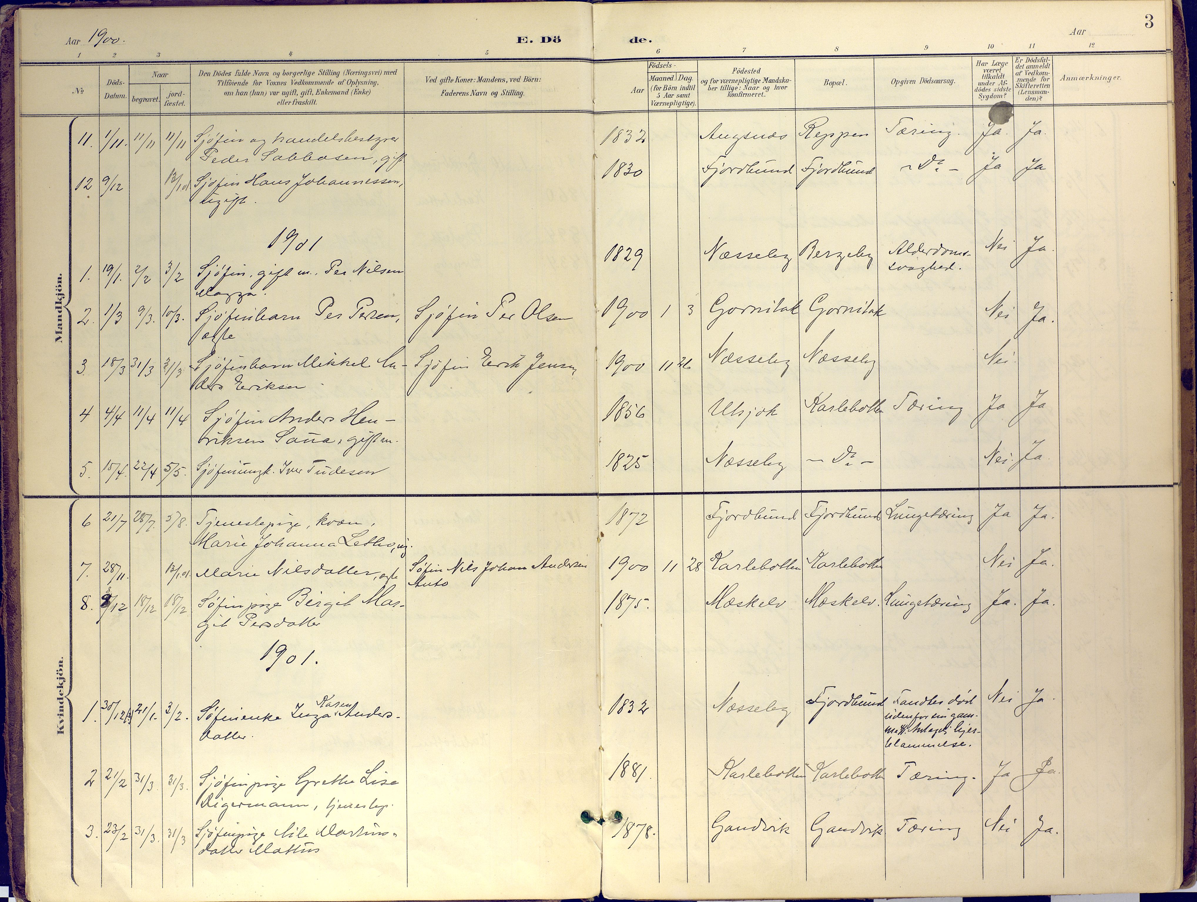 Nesseby sokneprestkontor, SATØ/S-1330/H/Ha/L0007kirke: Parish register (official) no. 7, 1898-1921, p. 3