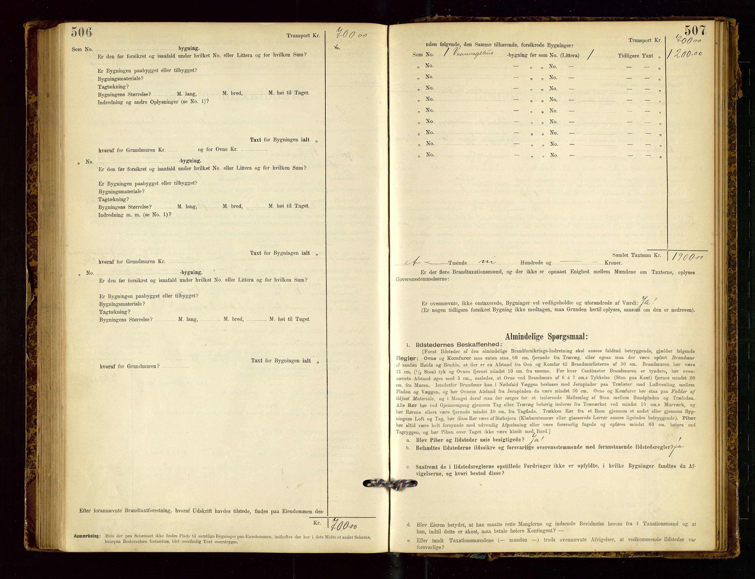 Lund lensmannskontor, AV/SAST-A-100303/Gob/L0001: "Brandtakstprotokol", 1894-1907, p. 506-507