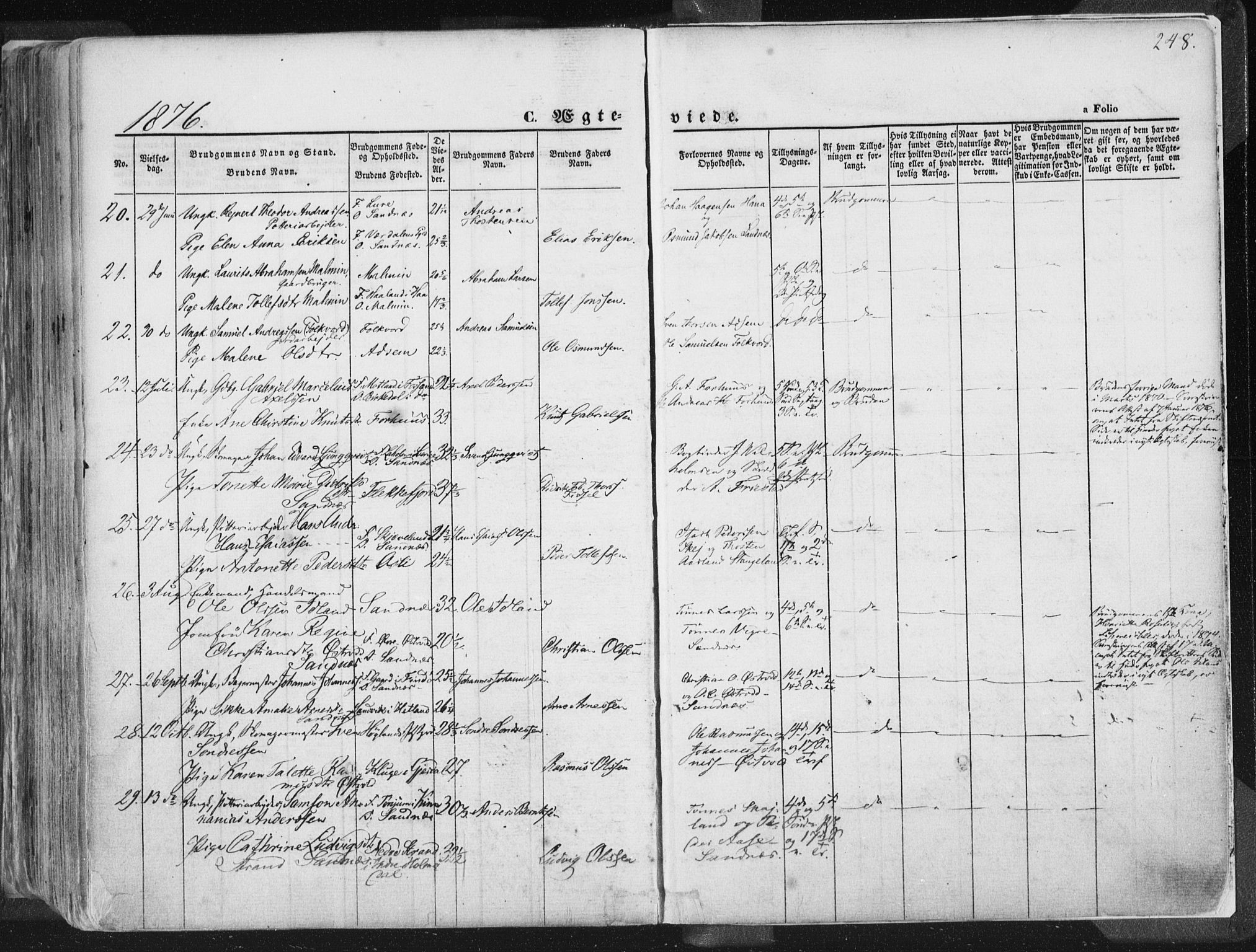 Høyland sokneprestkontor, SAST/A-101799/001/30BA/L0010: Parish register (official) no. A 9.1, 1857-1877, p. 248