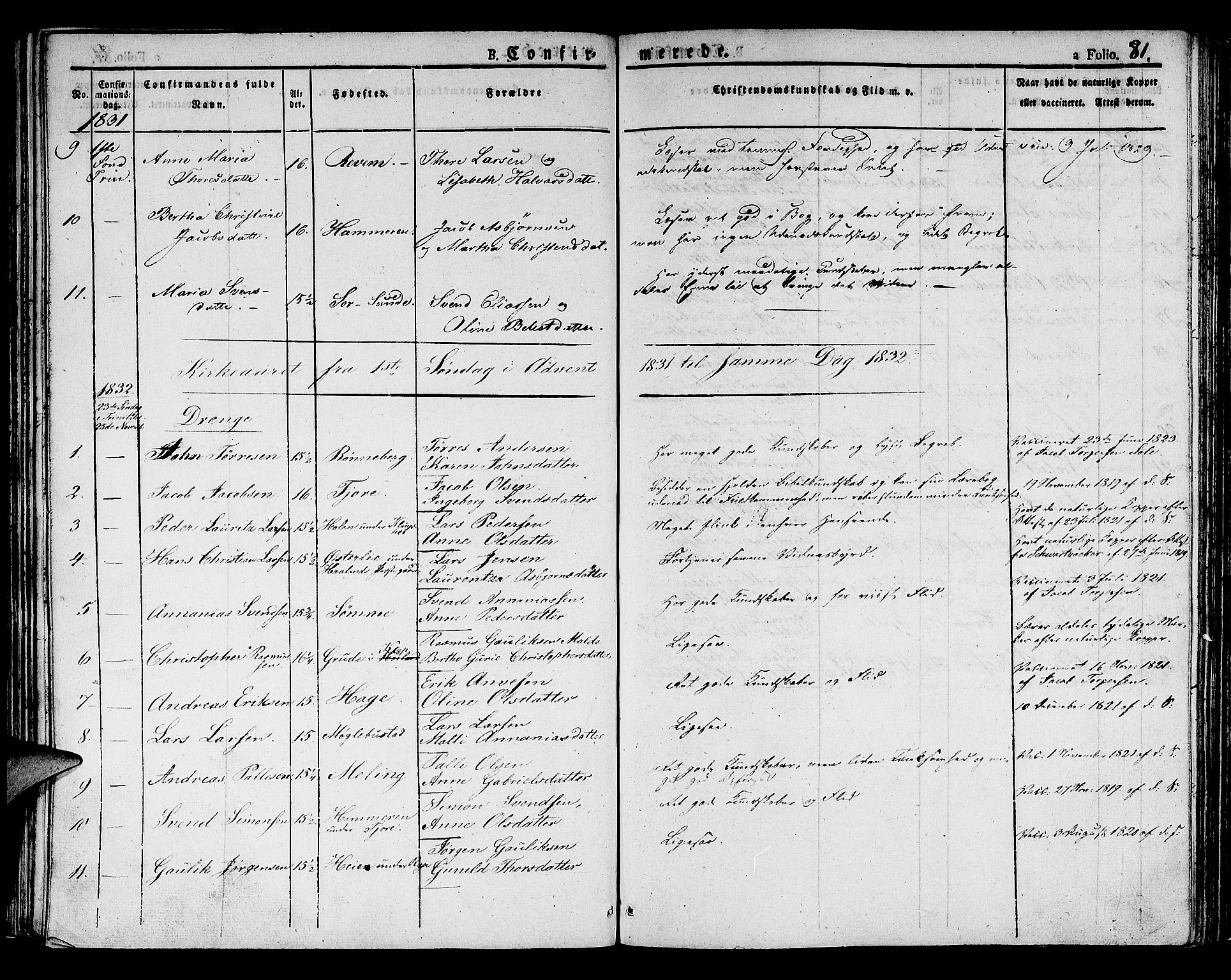 Håland sokneprestkontor, SAST/A-101802/001/30BA/L0005: Parish register (official) no. A 5, 1829-1841, p. 81