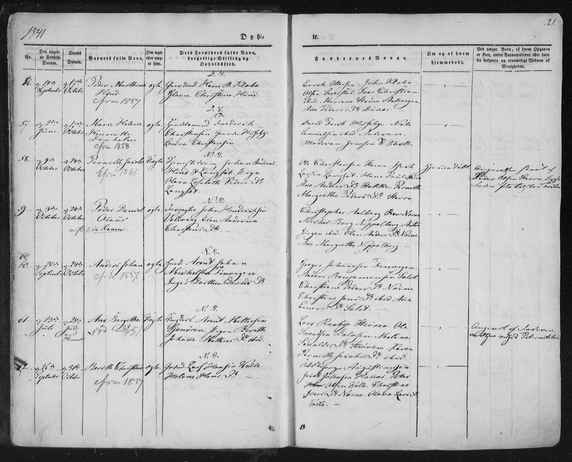 Ministerialprotokoller, klokkerbøker og fødselsregistre - Nordland, AV/SAT-A-1459/838/L0549: Parish register (official) no. 838A07, 1840-1854, p. 21