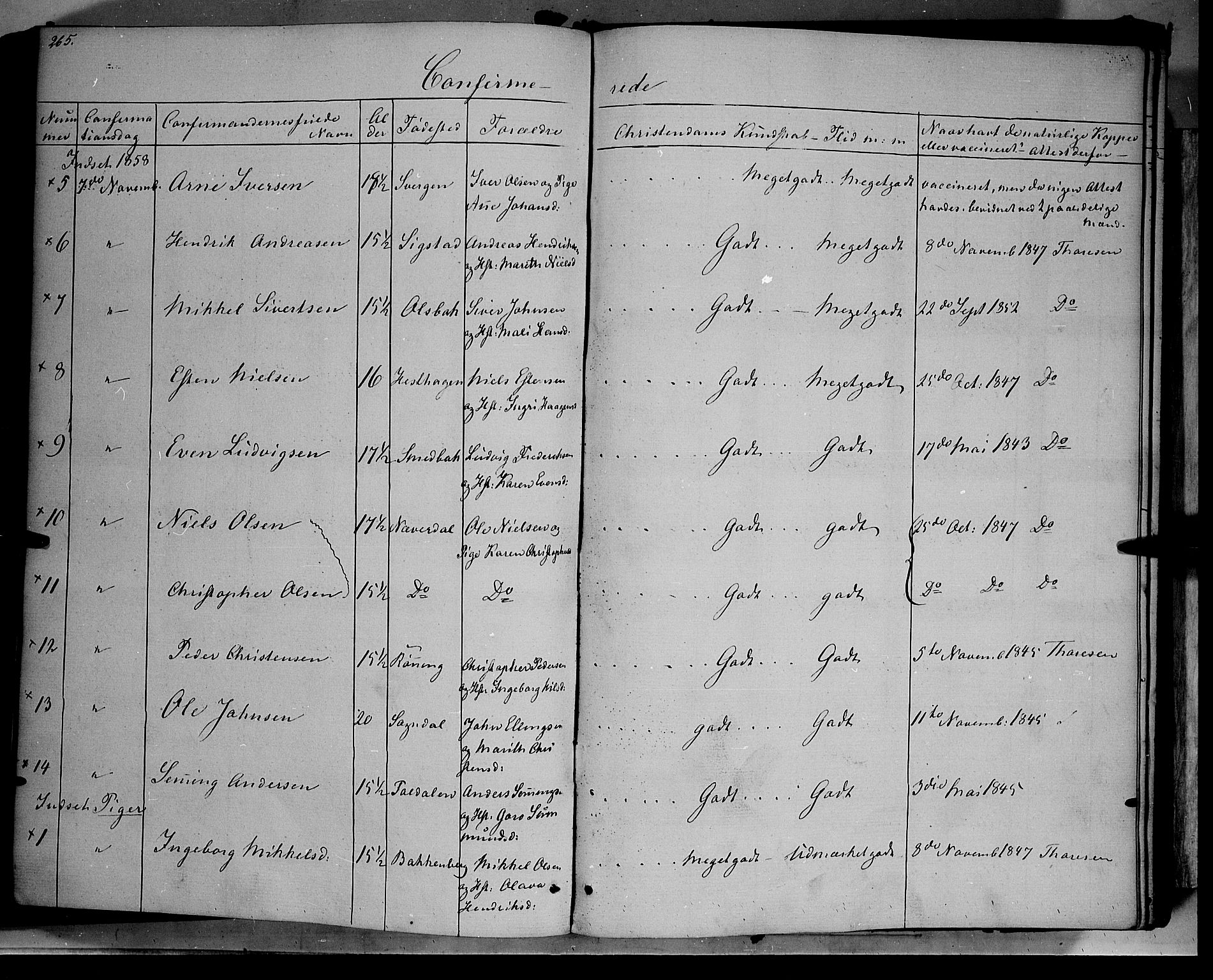 Kvikne prestekontor, AV/SAH-PREST-064/H/Ha/Haa/L0005: Parish register (official) no. 5, 1841-1862, p. 265