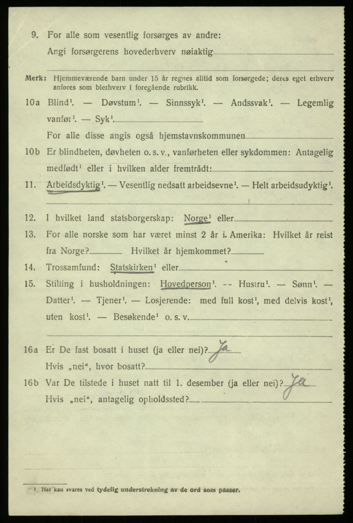 SAB, 1920 census for Hosanger, 1920, p. 4212