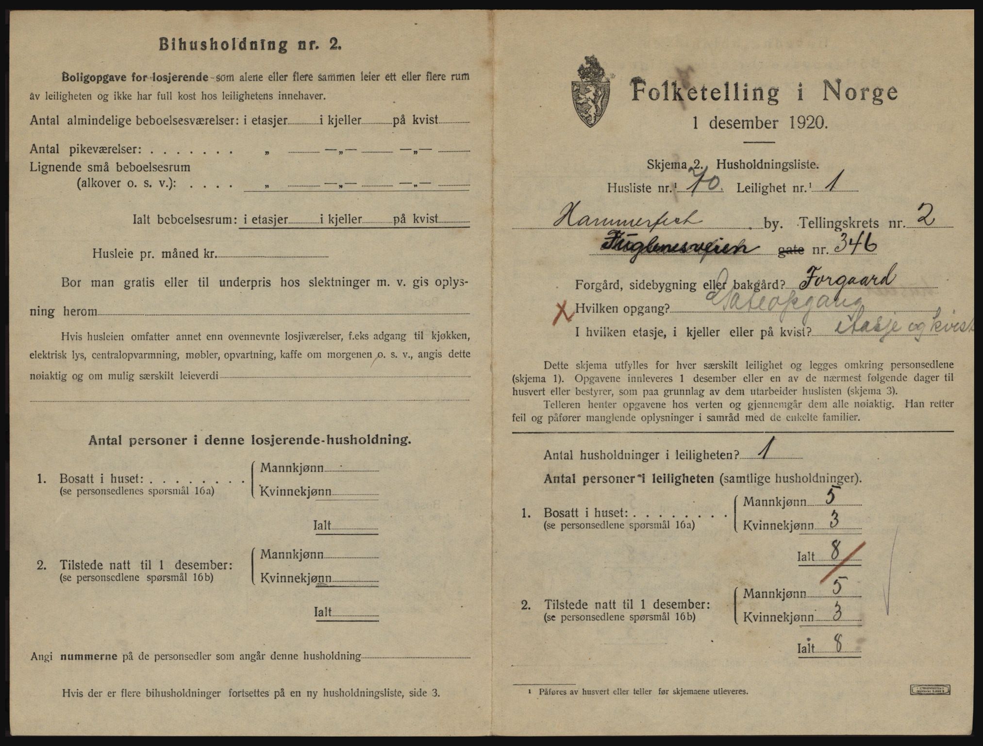 SATØ, 1920 census for Hammerfest, 1920, p. 2072