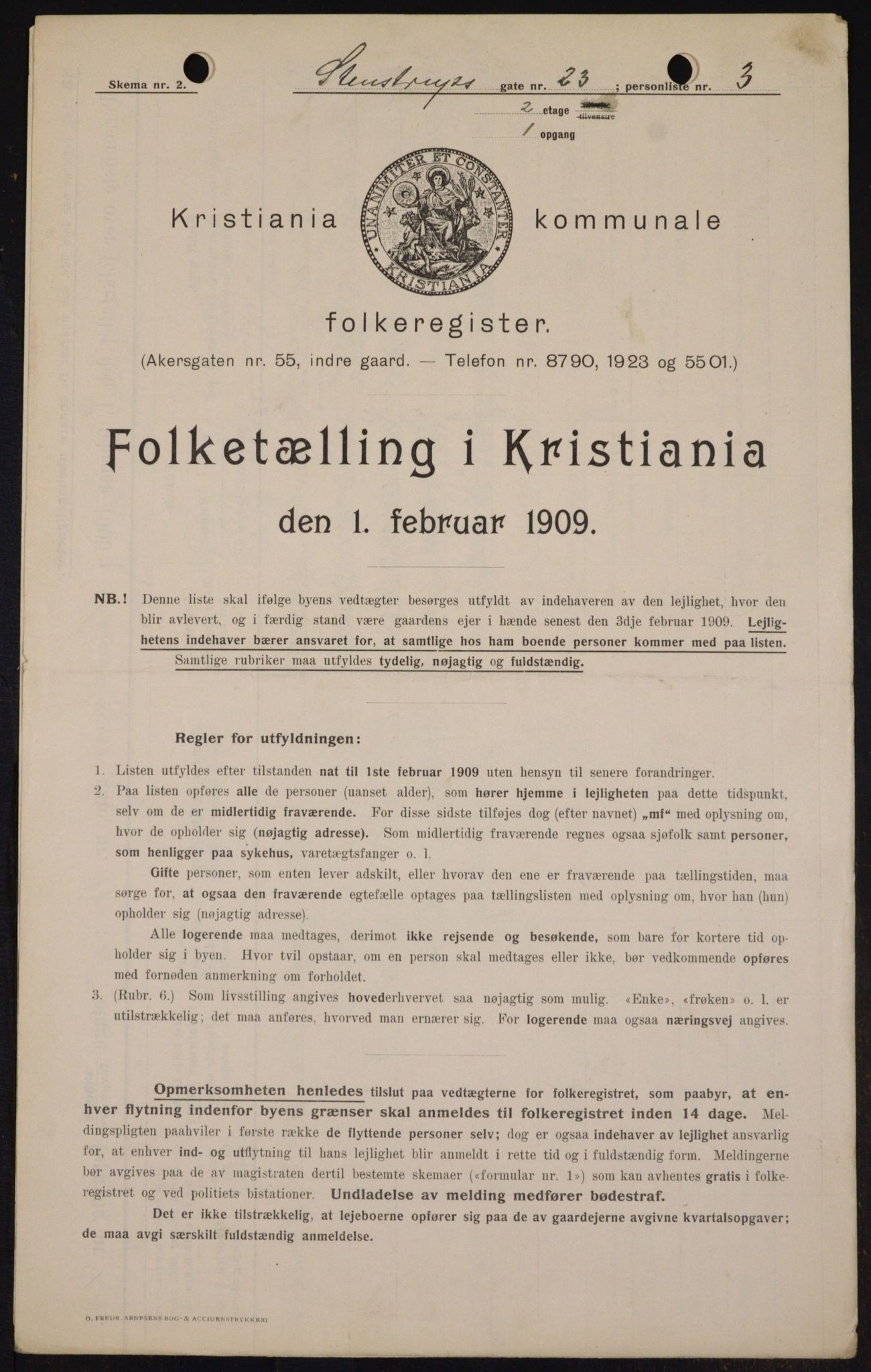 OBA, Municipal Census 1909 for Kristiania, 1909, p. 91789