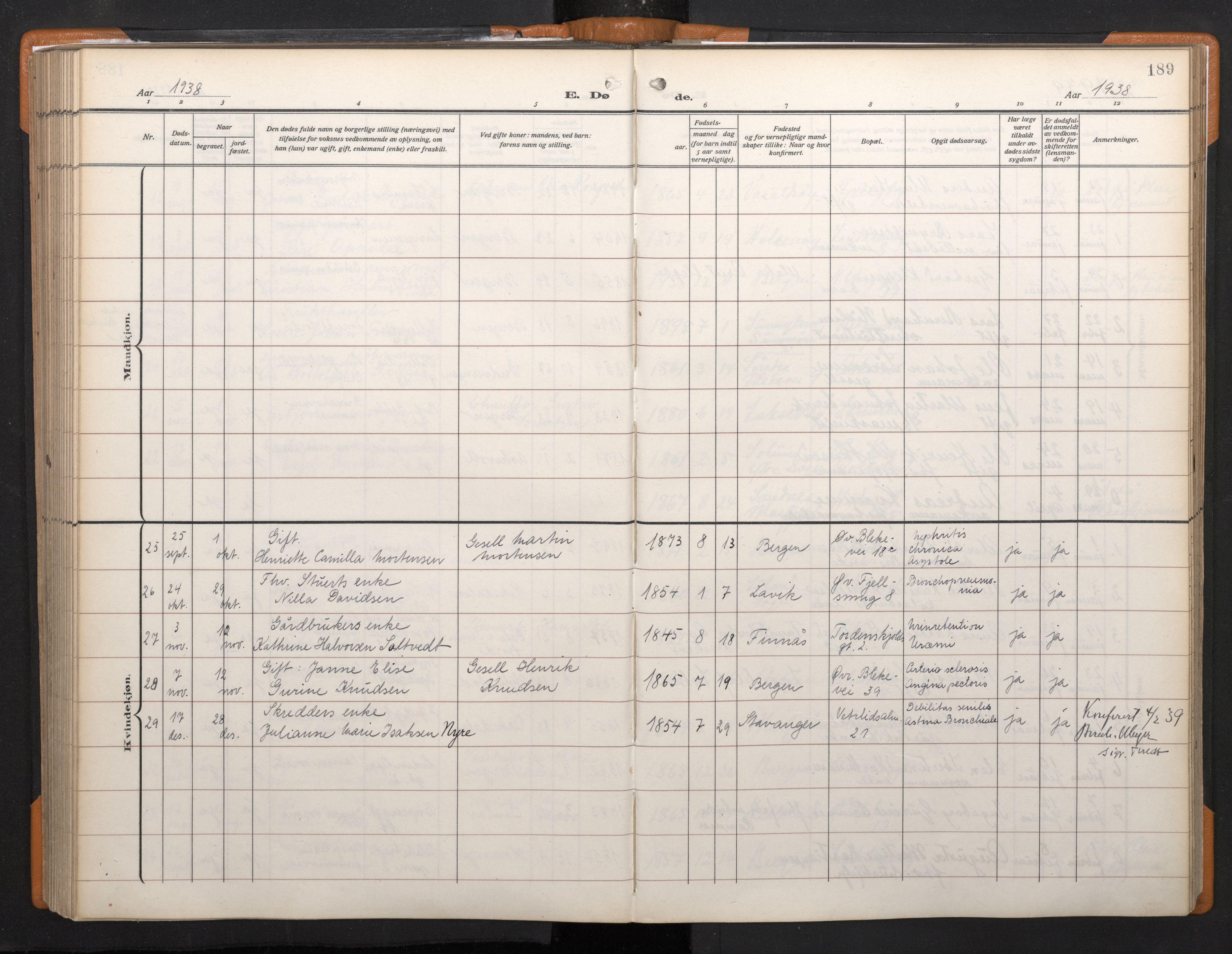 Korskirken sokneprestembete, AV/SAB-A-76101/H/Haa/L0048: Parish register (official) no. E 6, 1910-1960, p. 188b-189a