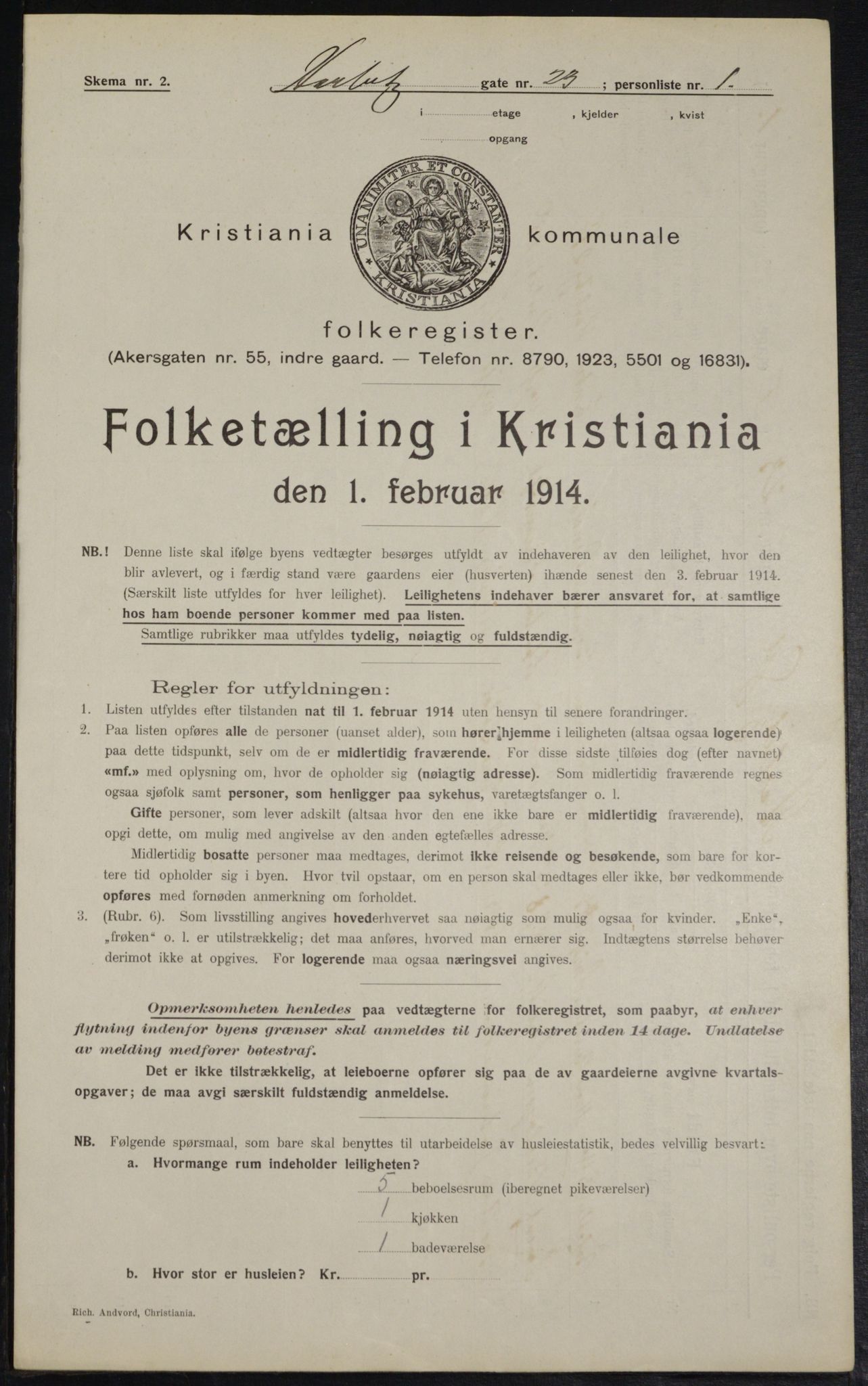 OBA, Municipal Census 1914 for Kristiania, 1914, p. 81234