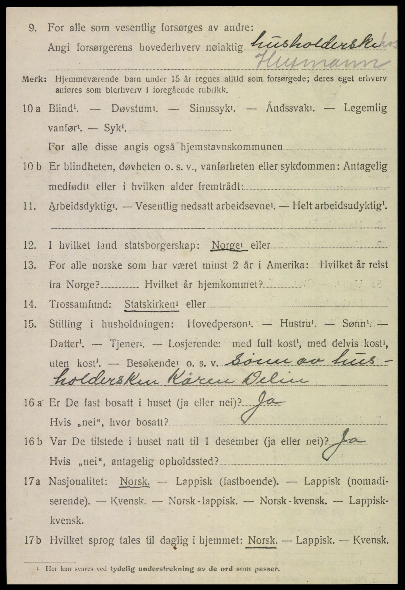 SAT, 1920 census for Snåsa, 1920, p. 2933