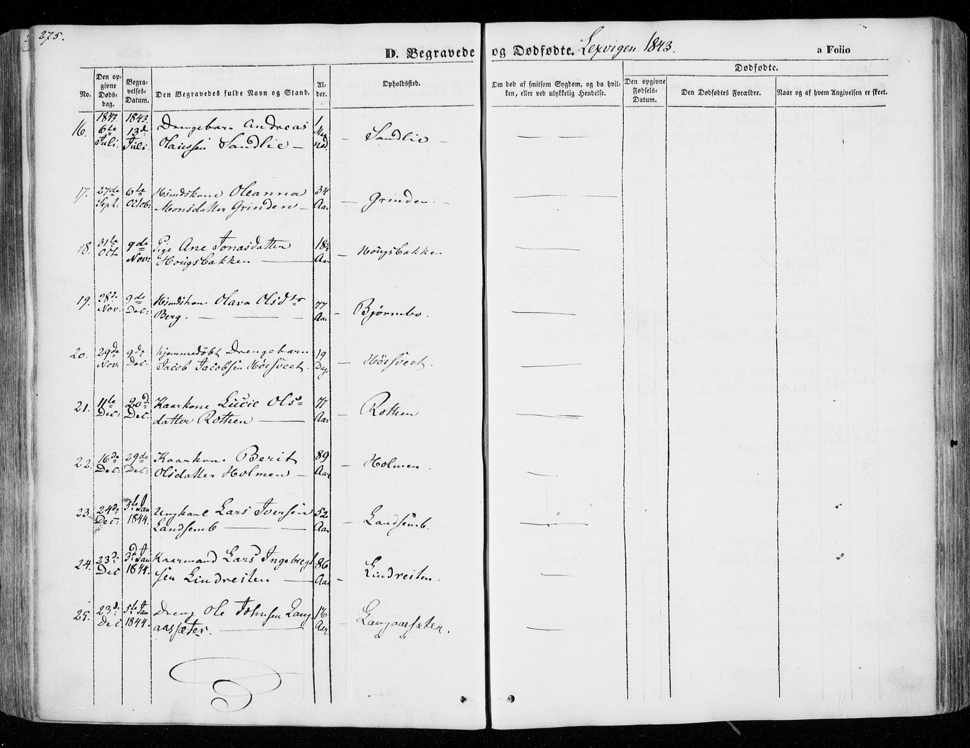 Ministerialprotokoller, klokkerbøker og fødselsregistre - Nord-Trøndelag, SAT/A-1458/701/L0007: Parish register (official) no. 701A07 /1, 1842-1854, p. 275