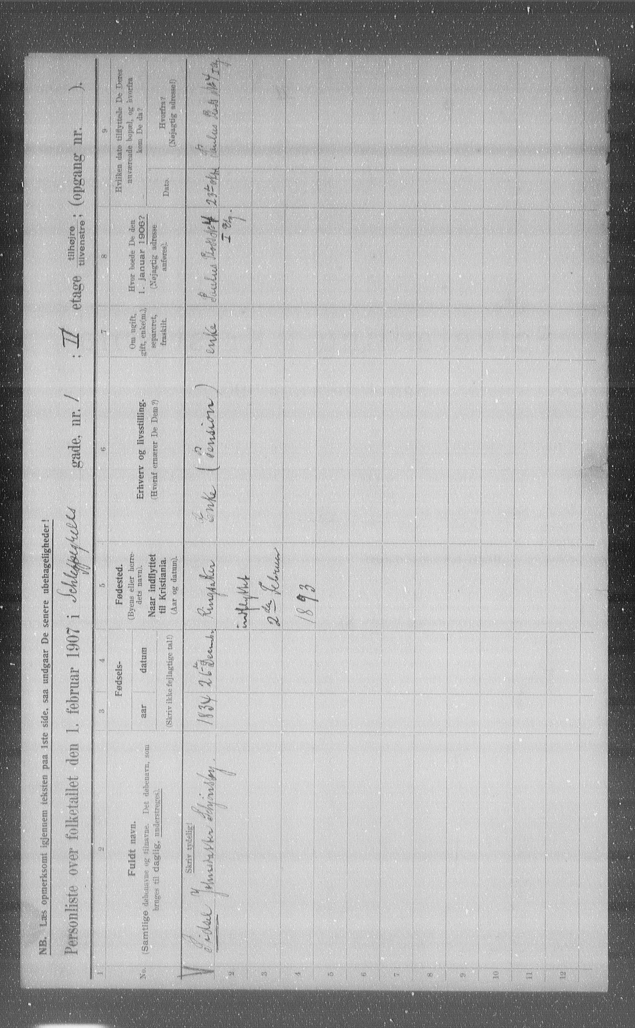 OBA, Municipal Census 1907 for Kristiania, 1907, p. 45833